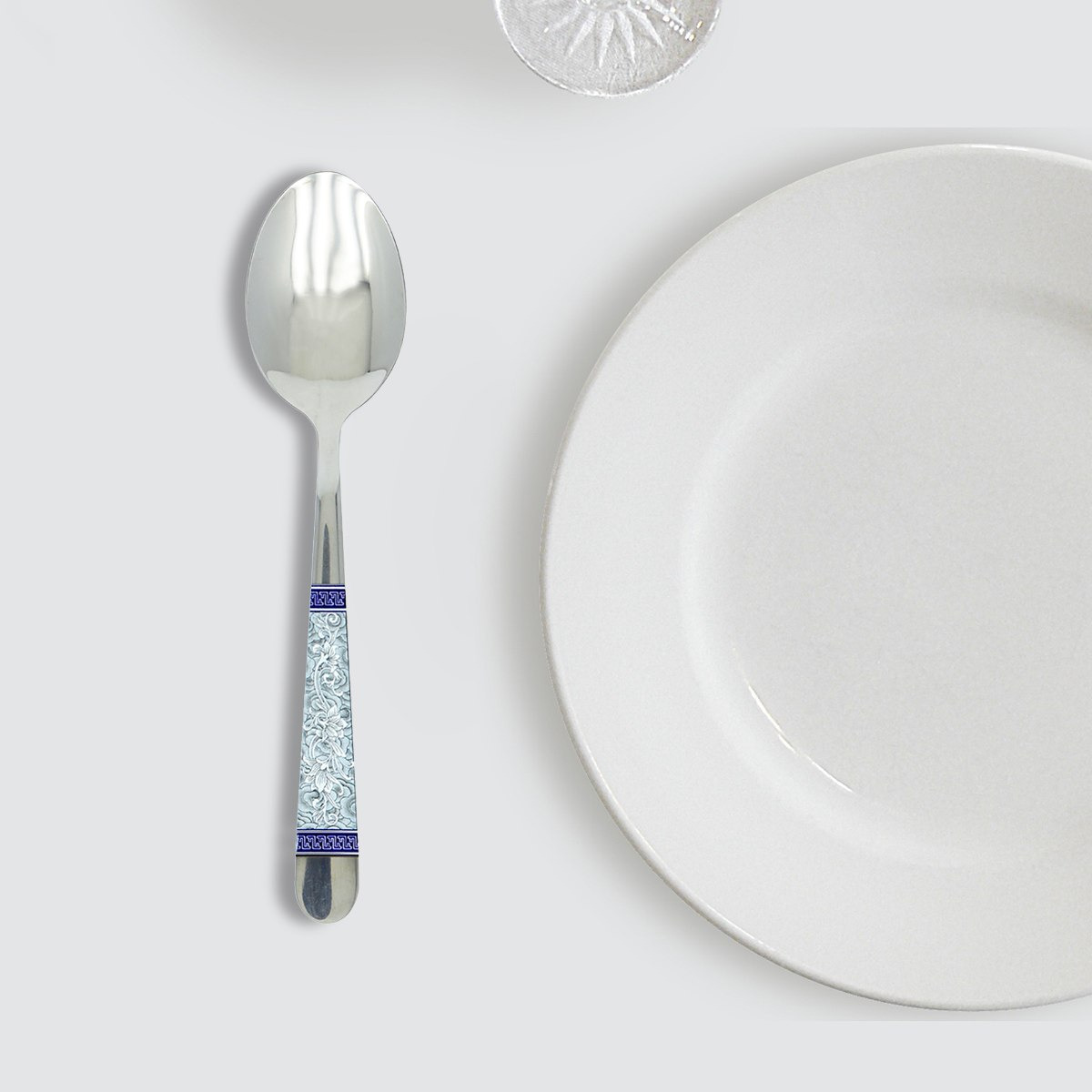 ملاعق تحلية ستانليس ستيل زرقاء من بلو لاين - طقم من 6 قطع-hbxhomeware-hbxkitchen-image-1