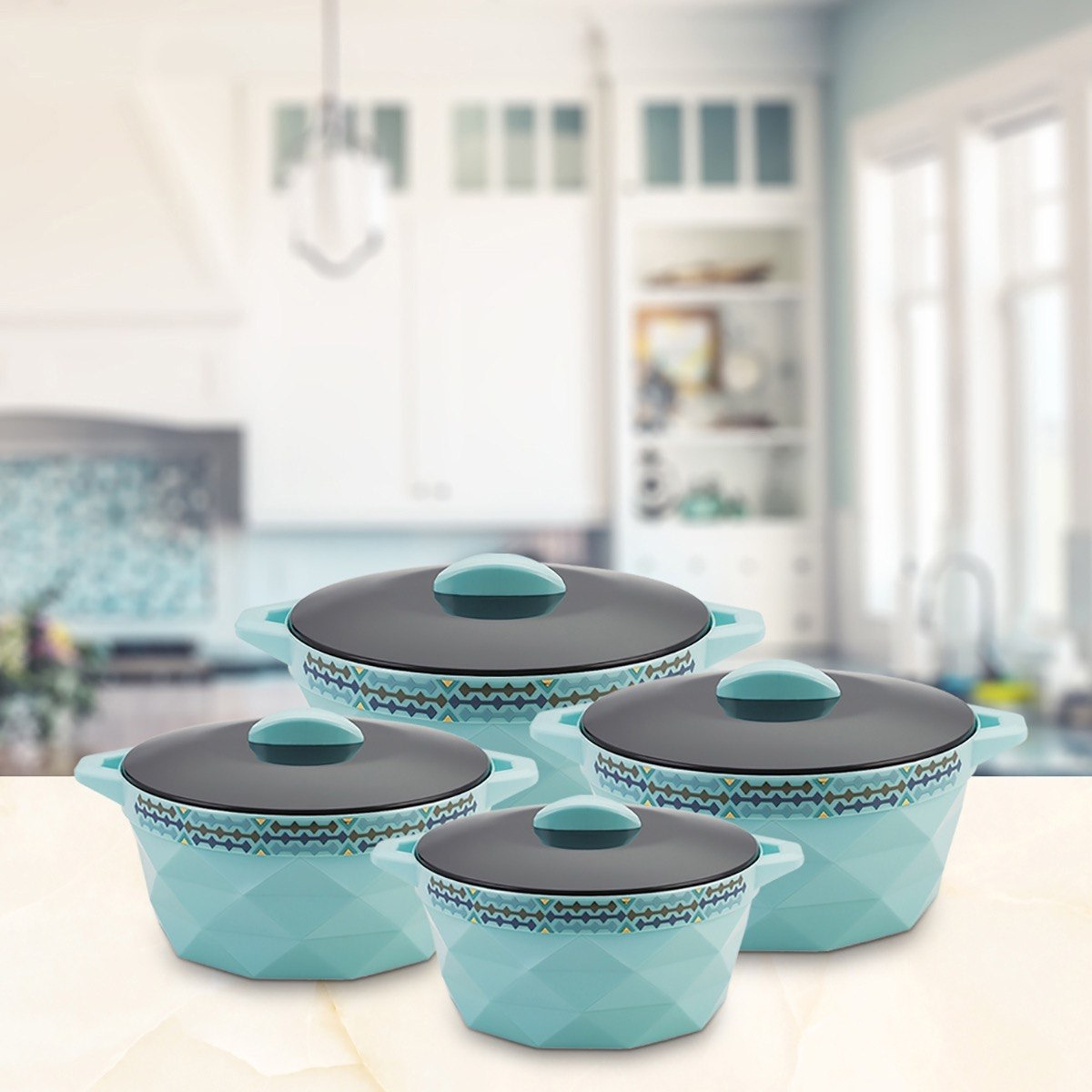 طقم أوعية بتصميم معين 4 قطع من سيلفيل-hbxdecorandfurnishings-tabletop-serveware-image-1