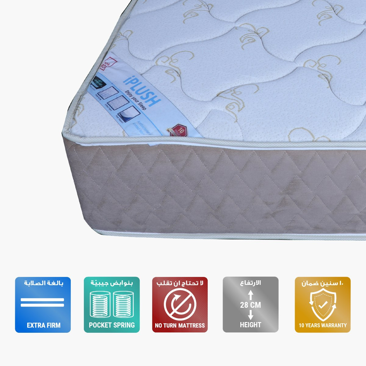 iPlush King Size Mattress - 180x200x28 cm-hbxfurniture-mattresses-king-image-1