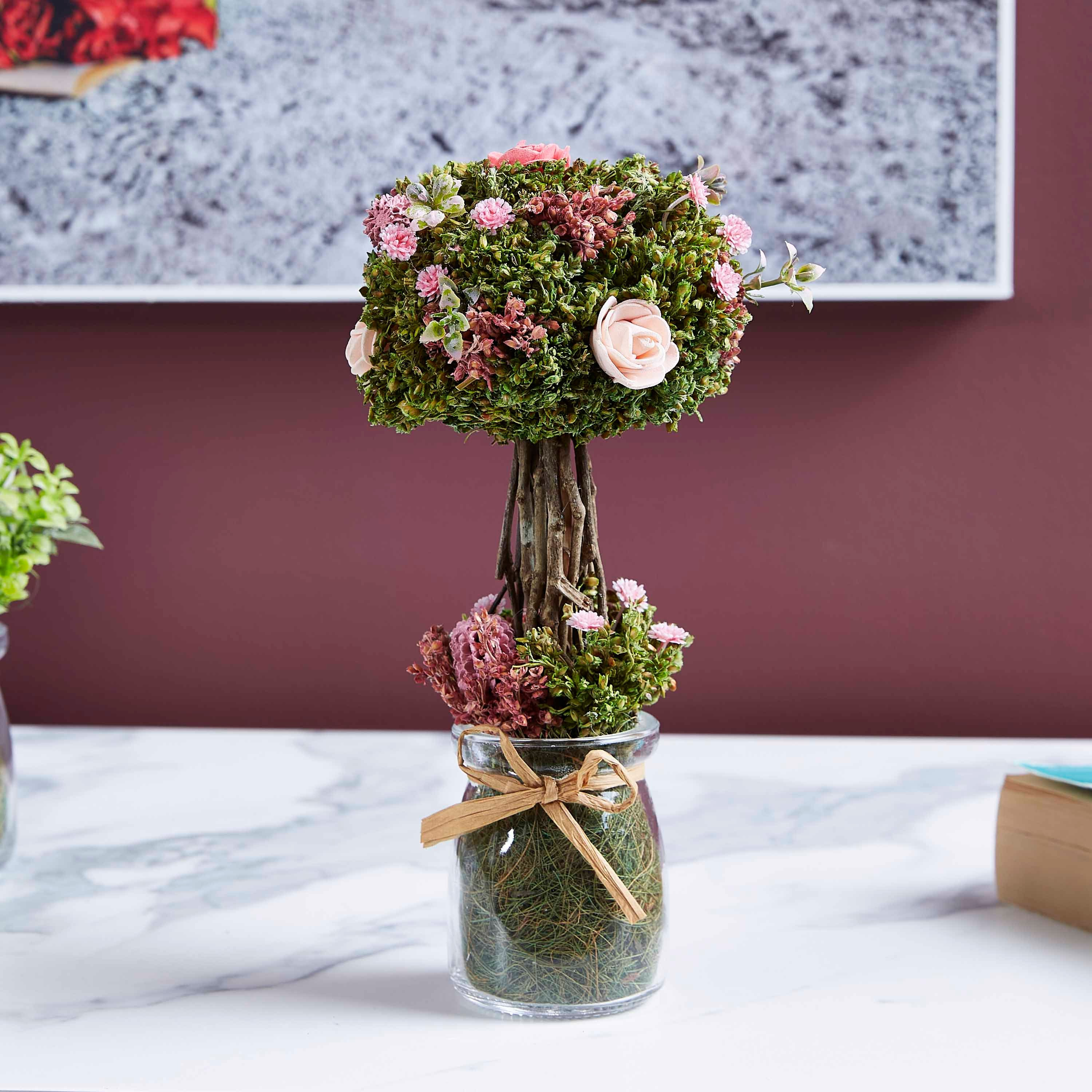 شجرة بتصميم مظلة وورد الحديقة من آيريس  - 21 سم-hbxdecorandfurnishings-homeaccessories-artificialflowersandplants-image-1