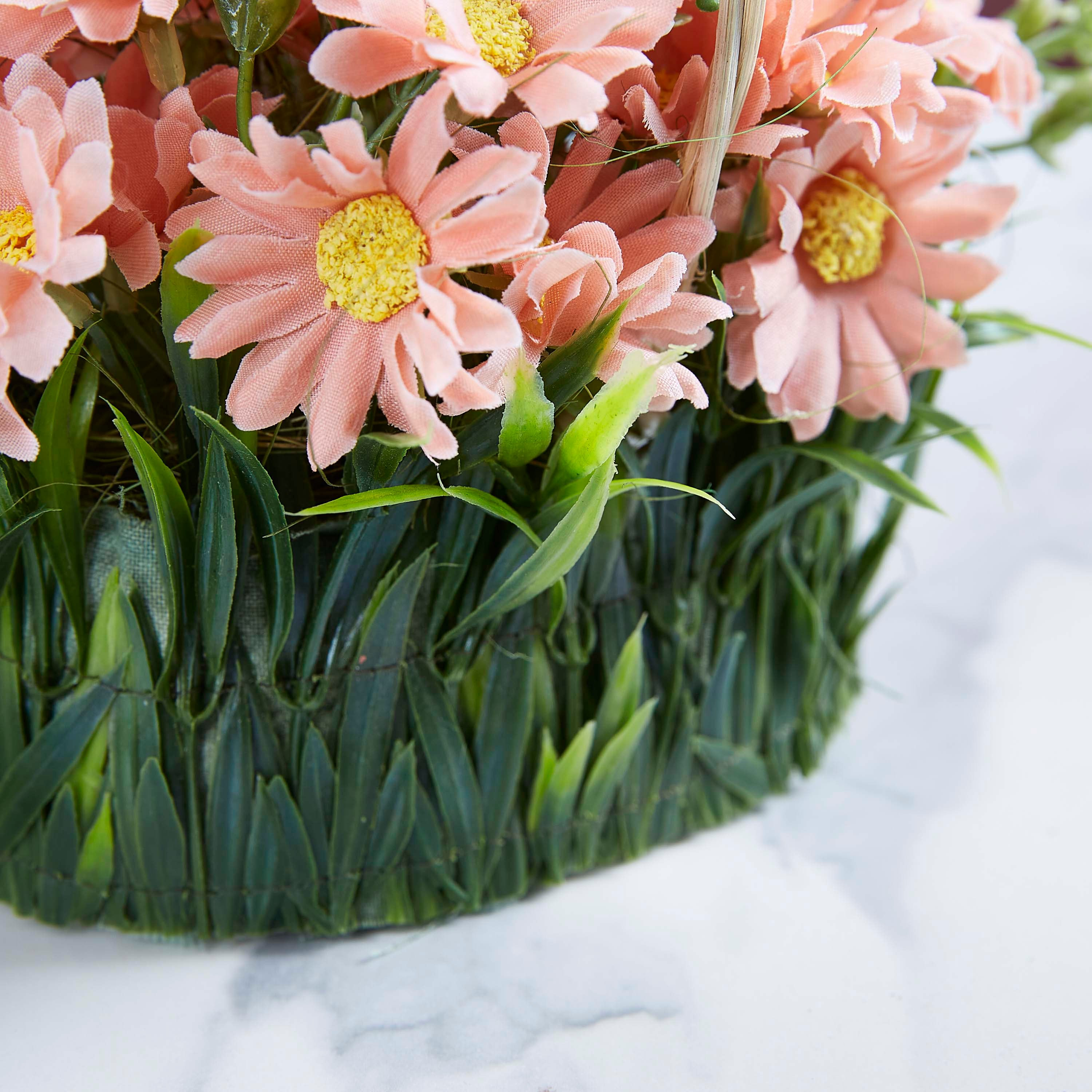 Iris Daisy in Grass Basket-hbxdecorandfurnishings-homeaccessories-artificialflowersandplants-image-3