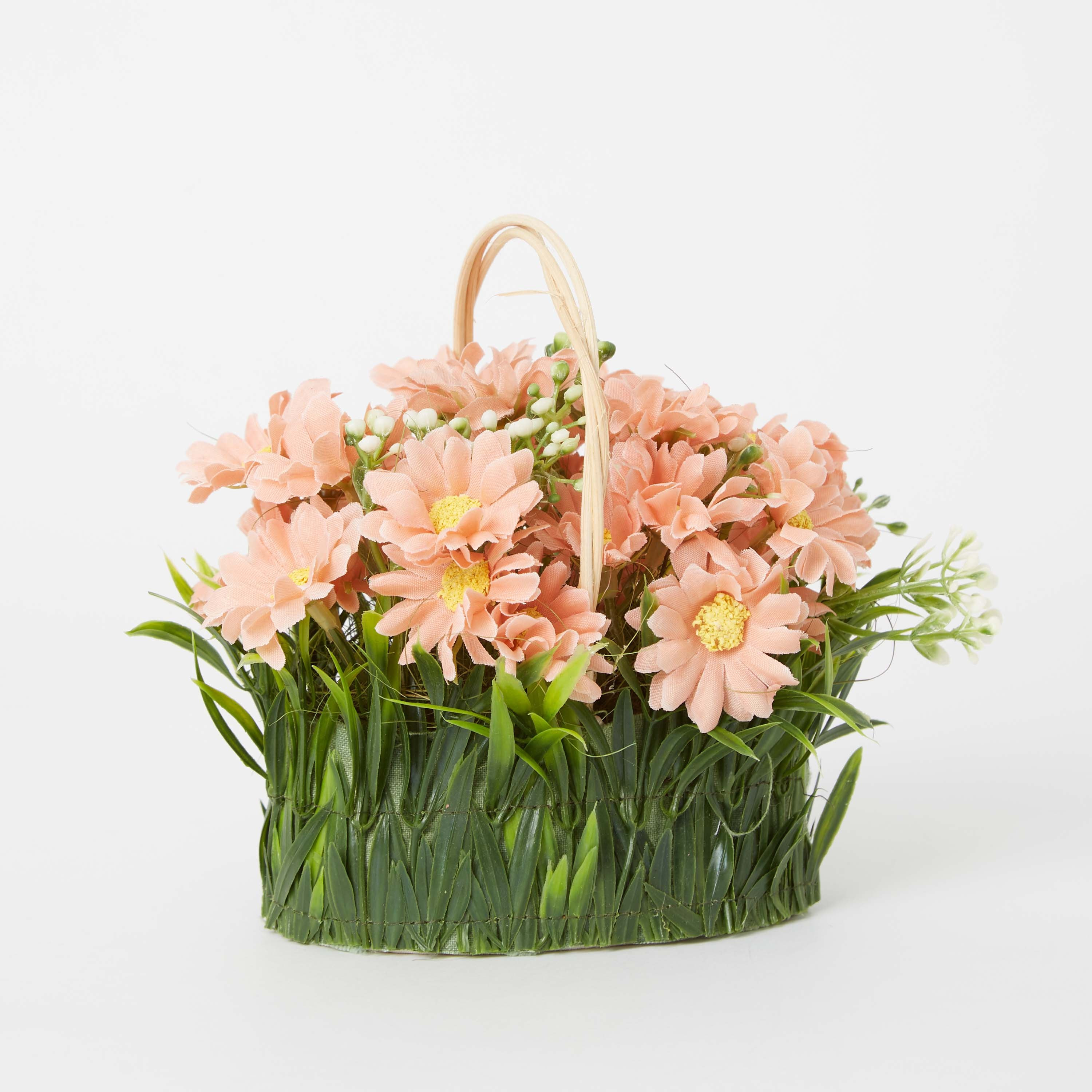 Iris Daisy in Grass Basket-hbxdecorandfurnishings-homeaccessories-artificialflowersandplants-image-5