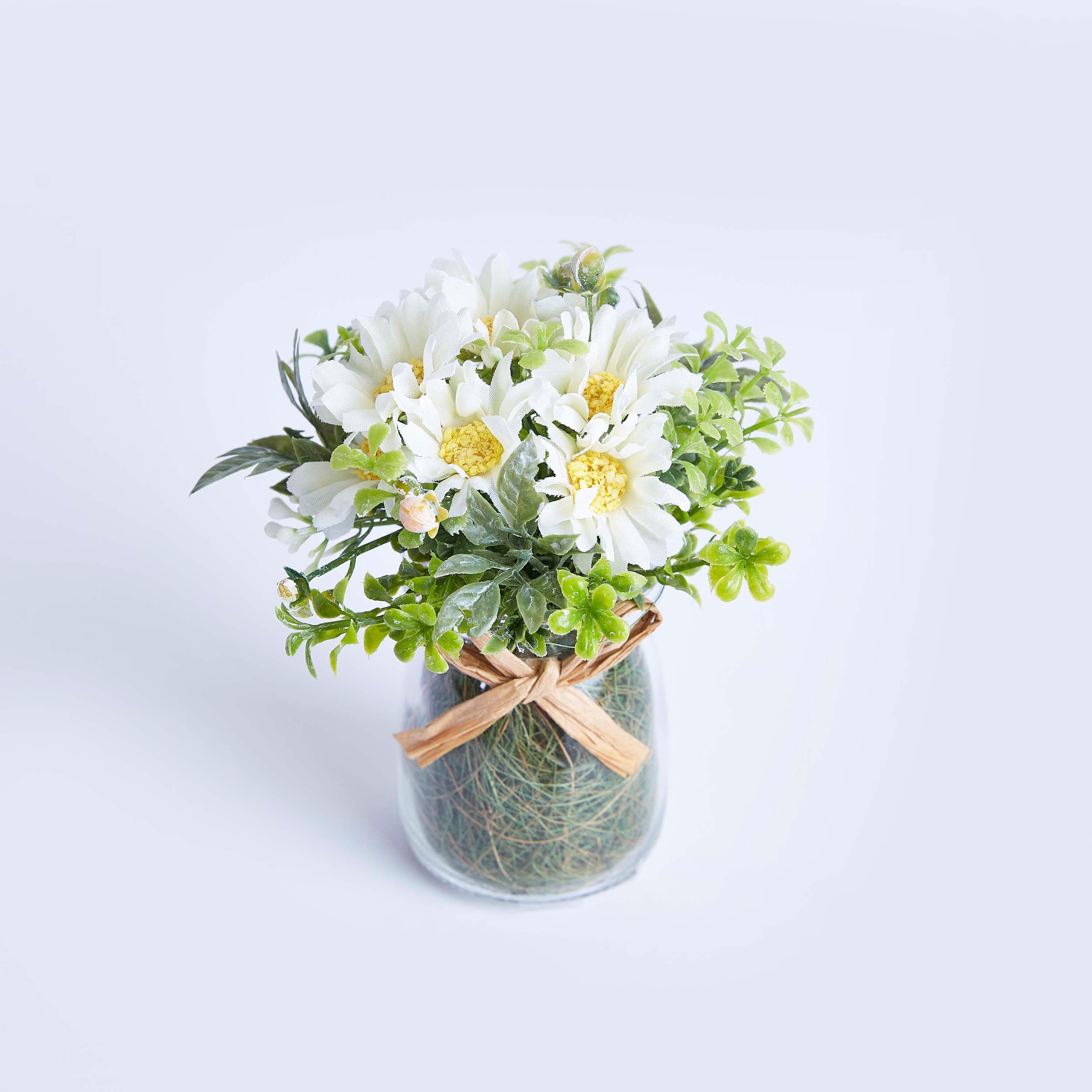 زهرة الأقحوان في وعاء زجاجي-hbxdecorandfurnishings-homeaccessories-artificialflowersandplants-image-4