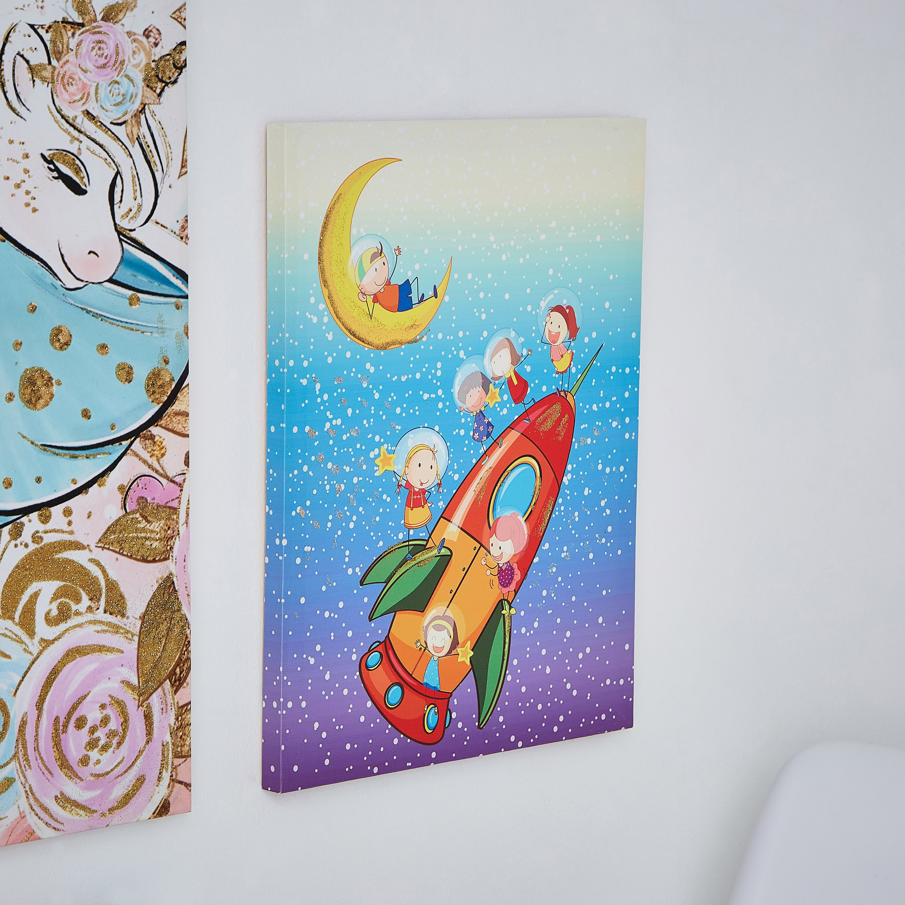 لوحة كانفاس بطبعات المجرة بجليتر من آرتستري-hbxhomeware-hbxkidsandyouth-image-1