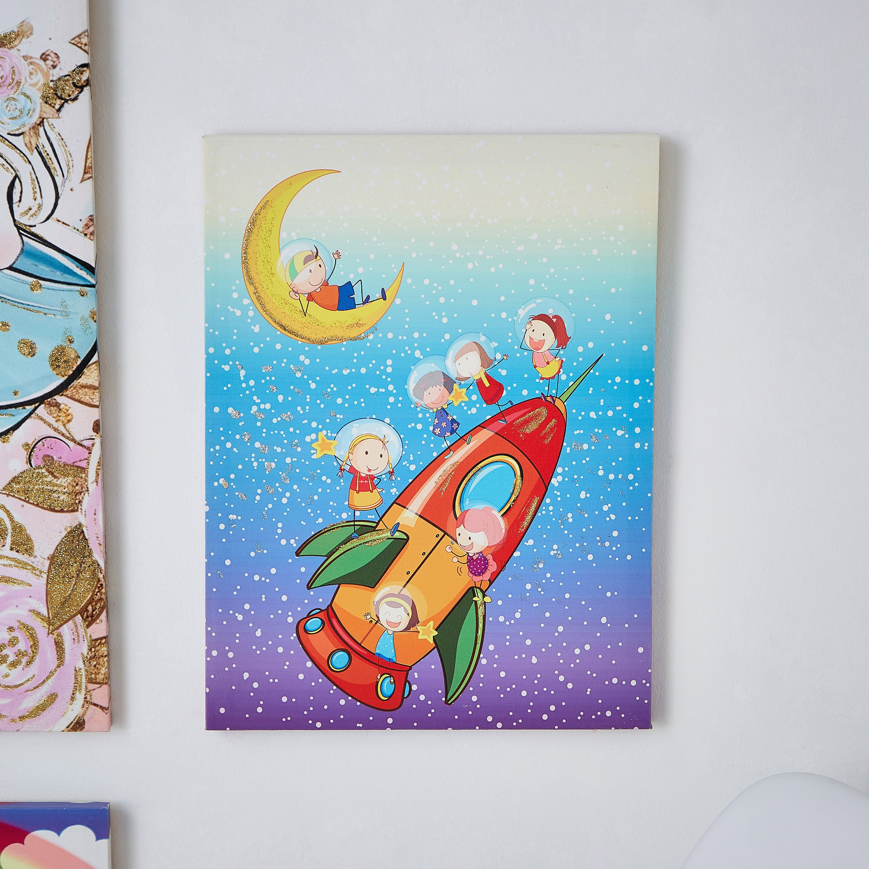 لوحة كانفاس بطبعات المجرة بجليتر من آرتستري-hbxhomeware-hbxkidsandyouth-image-2
