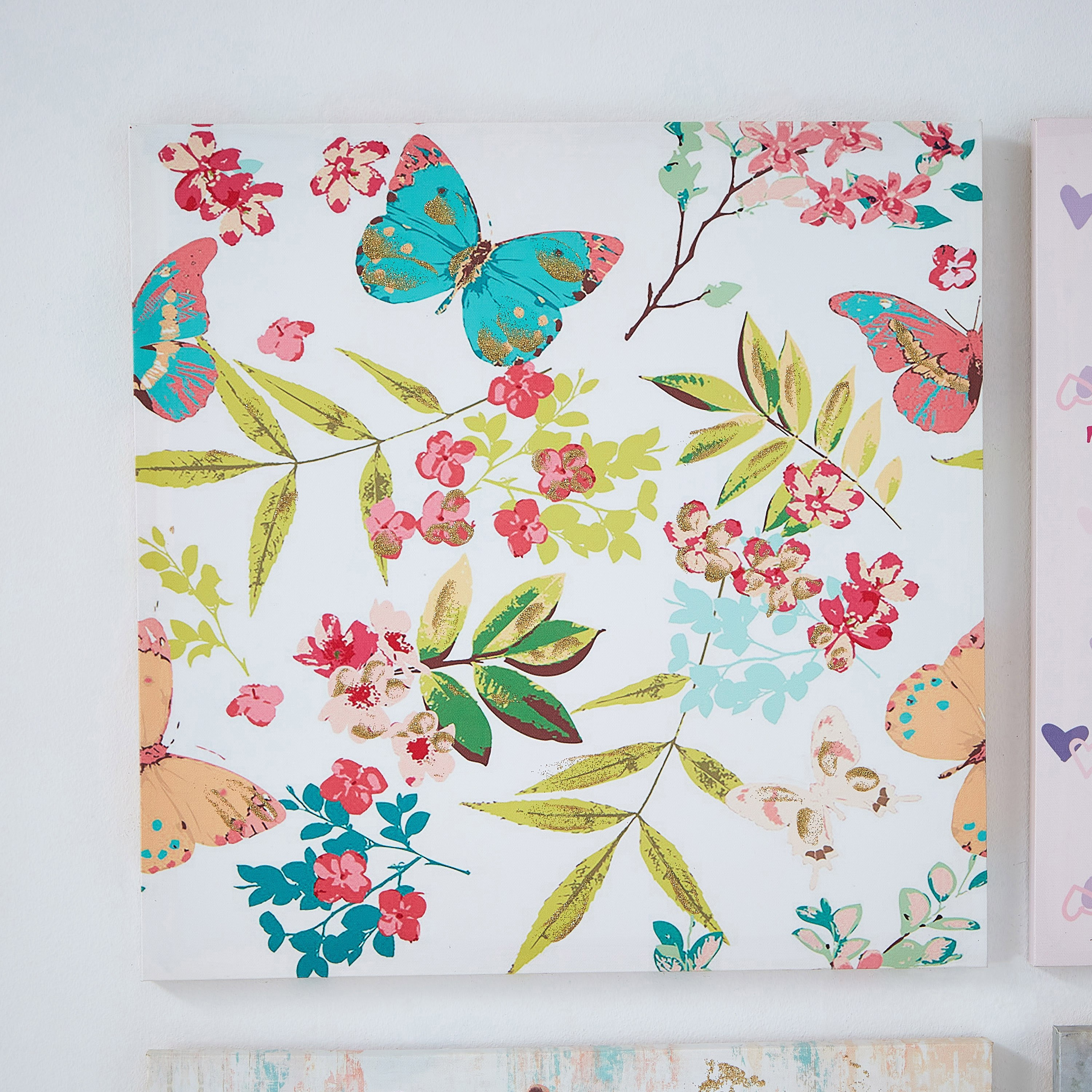 لوحة كانفاس بطبعات فراشة وجليتر من آرتيستري-hbxhomeware-hbxkidsandyouth-image-1