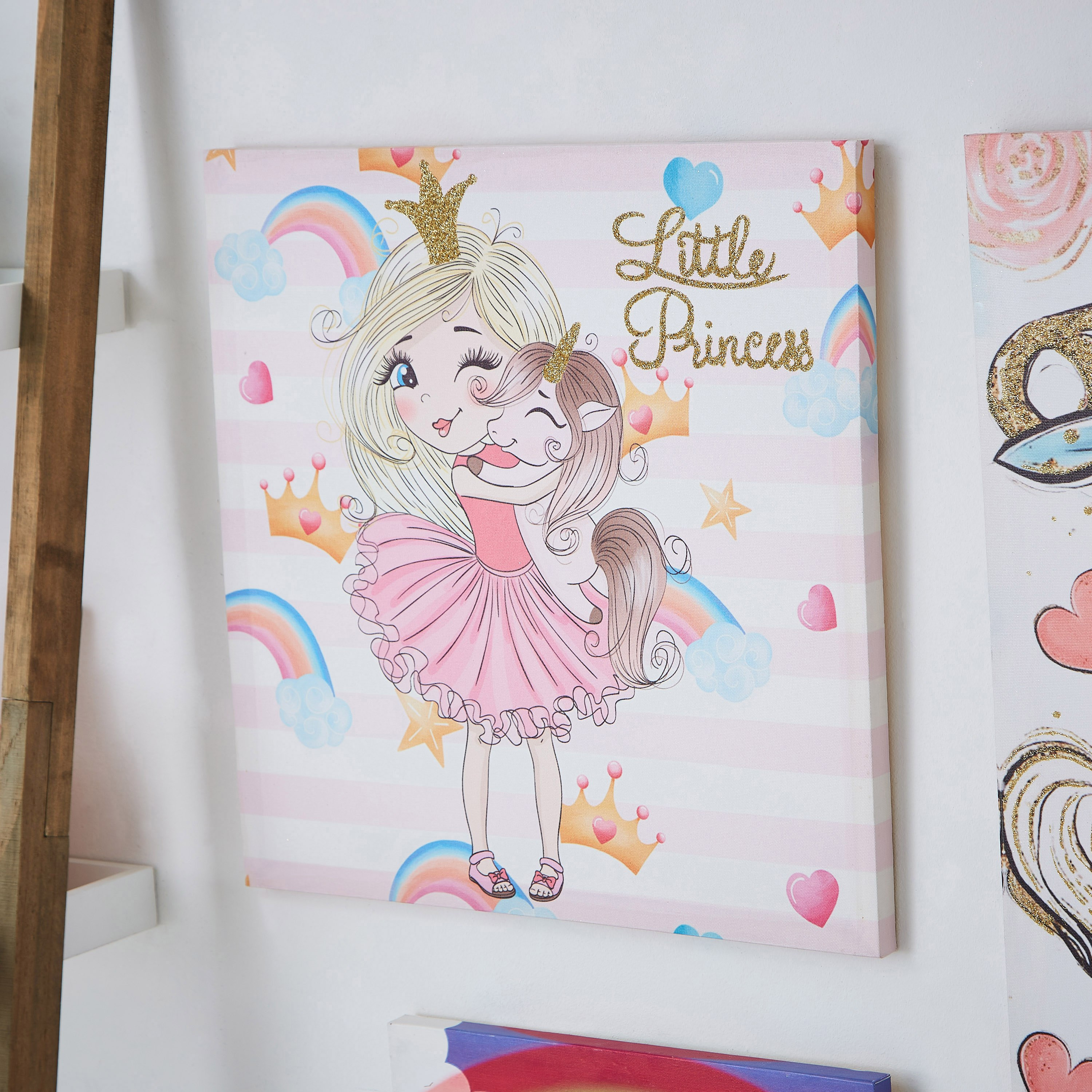 لوحة فنية مطبوعة على قماش الأميرة الصغيرة مع لمعان-hbxhomeware-hbxkidsandyouth-image-1