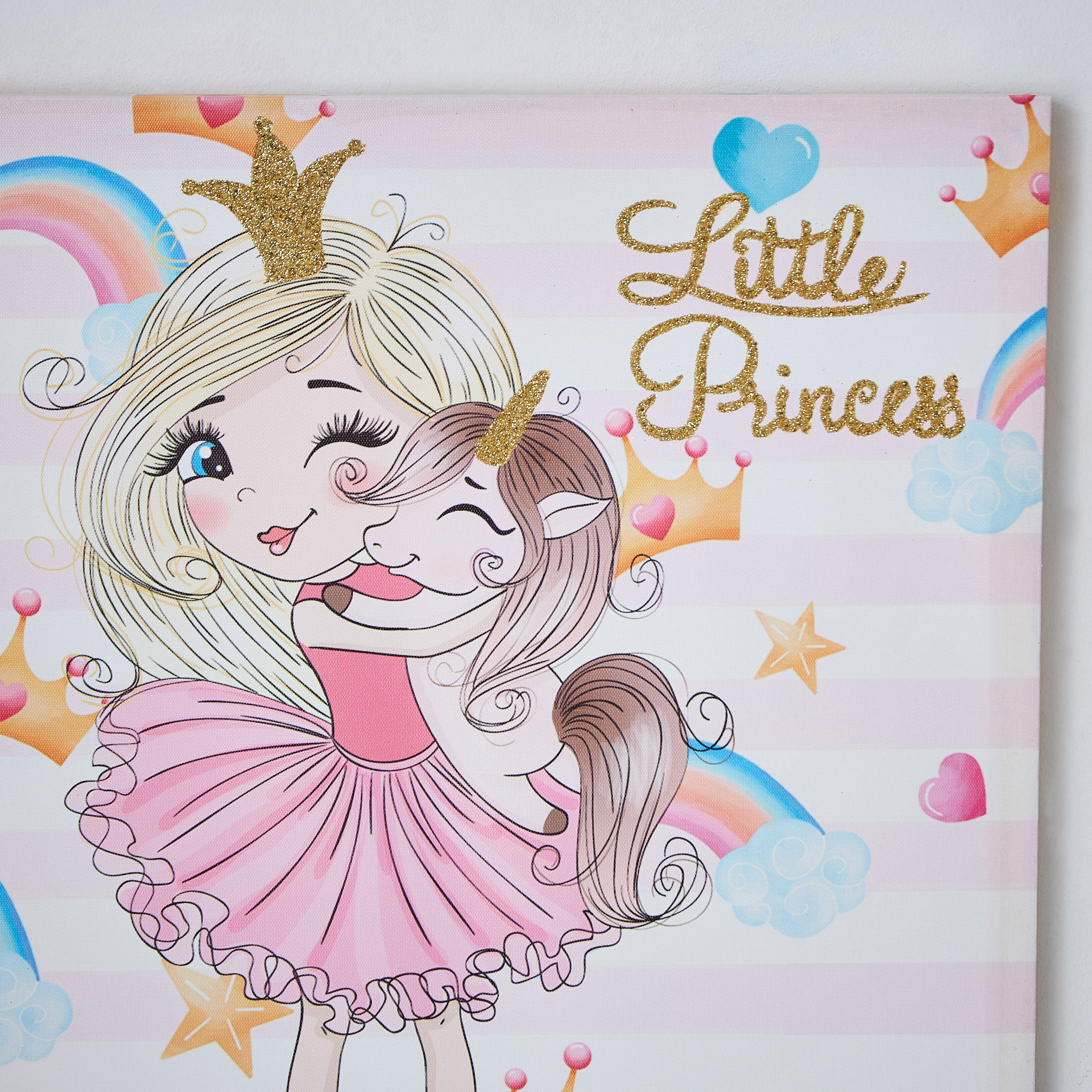 لوحة فنية مطبوعة على قماش الأميرة الصغيرة مع لمعان-hbxhomeware-hbxkidsandyouth-image-3