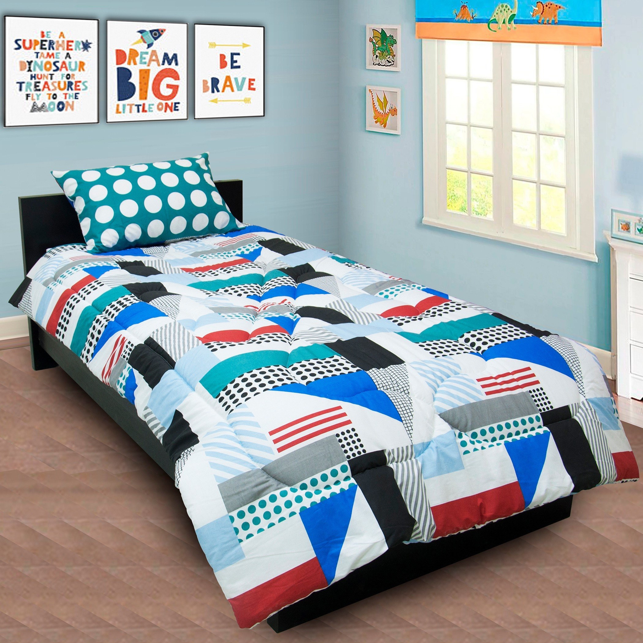 Vitric Geometric 2-Piece Single Comforter Set - 135x220 cm-hbxhomeware-hbxkidsandyouth-image-1