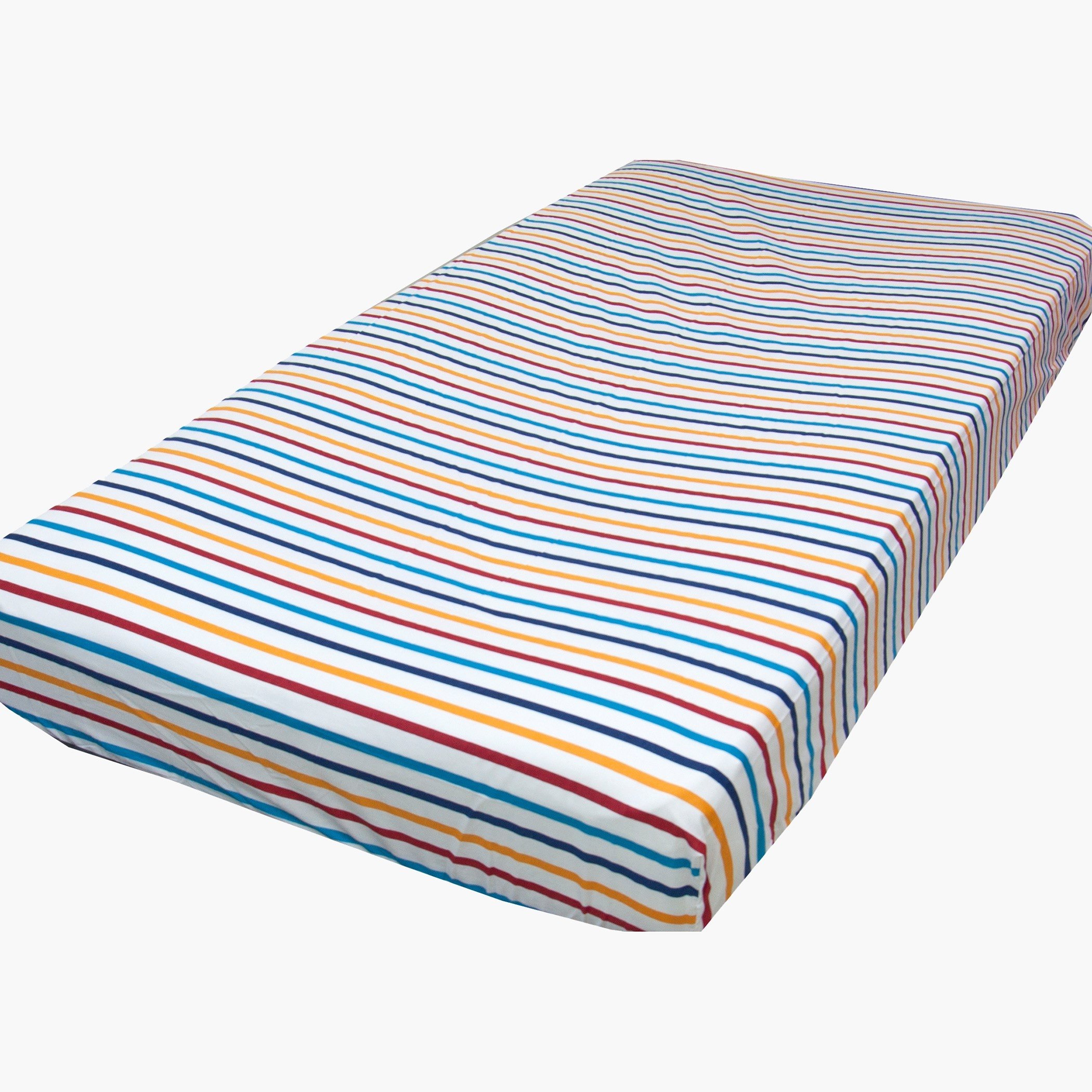 شرشف مطاطي مزدوج مخطط من هومي - 120x200 سم-hbxhomeware-bedding-fittedsheets-image-3