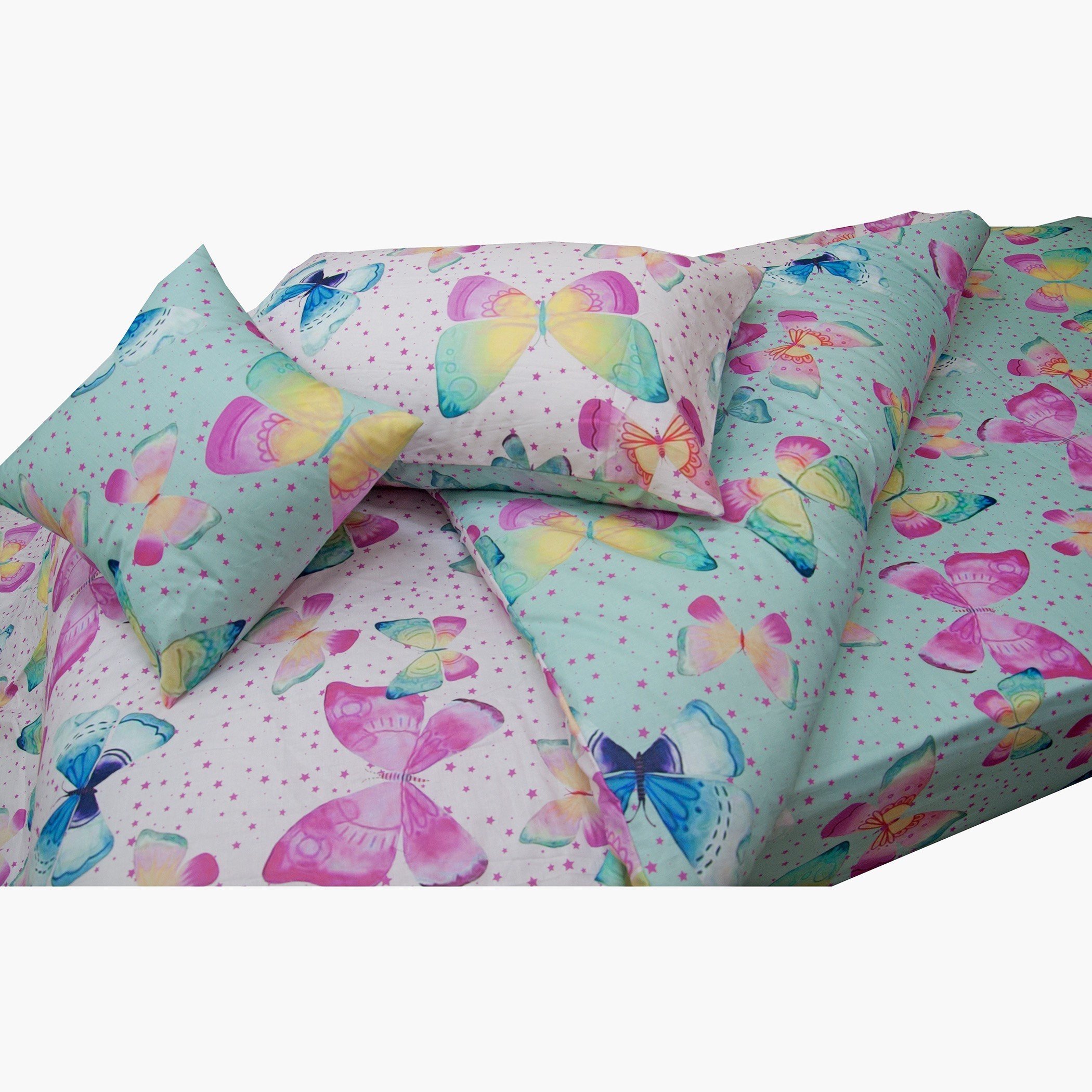 Homey Butterfly 3-Piece Digital Print Twin Comforter Set - 160x220 cm-hbxhomeware-hbxkidsandyouth-image-2