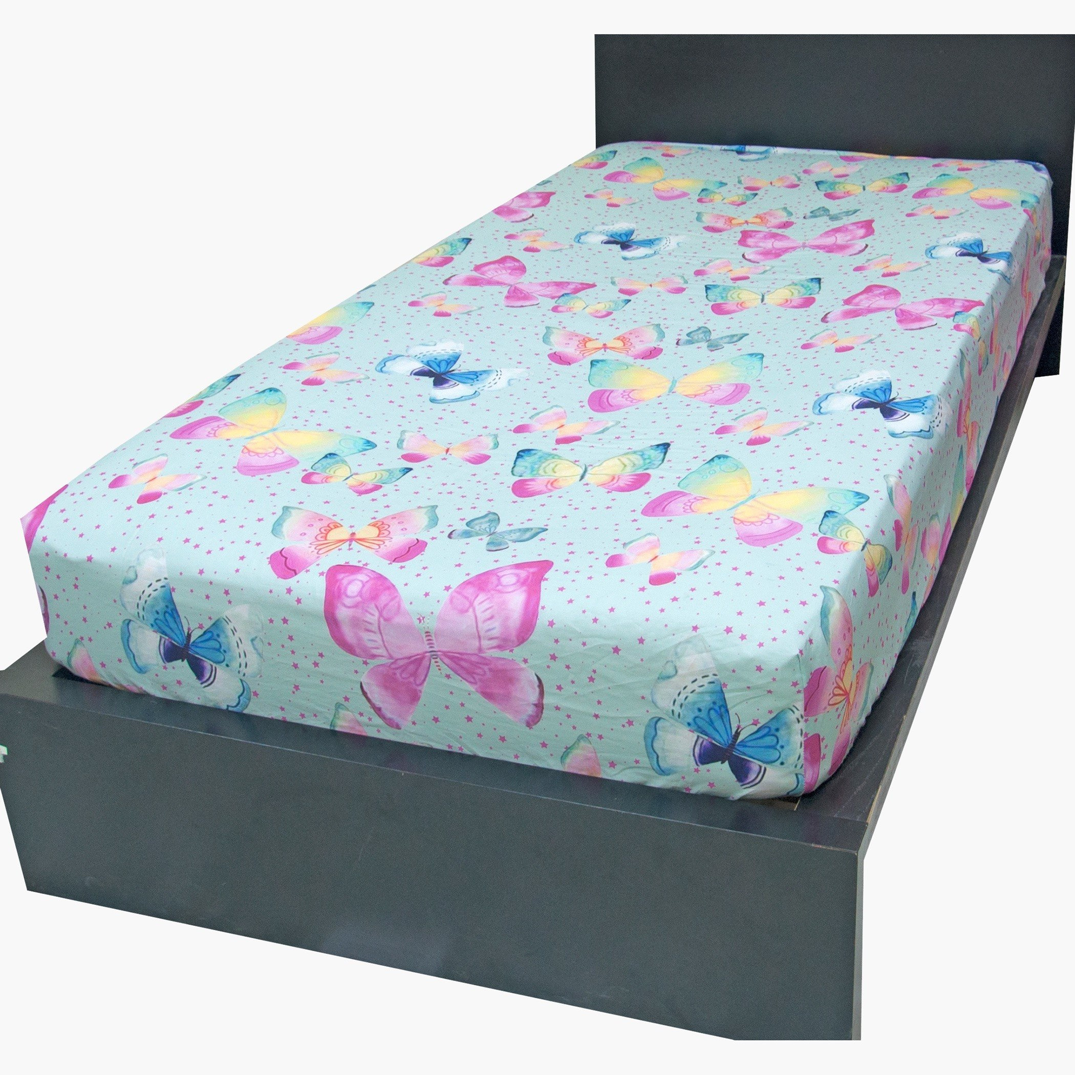 Homey Butterfly Digital Print Twin Size Fitted Sheet - 120x200 cm-hbxhomeware-hbxkidsandyouth-image-3