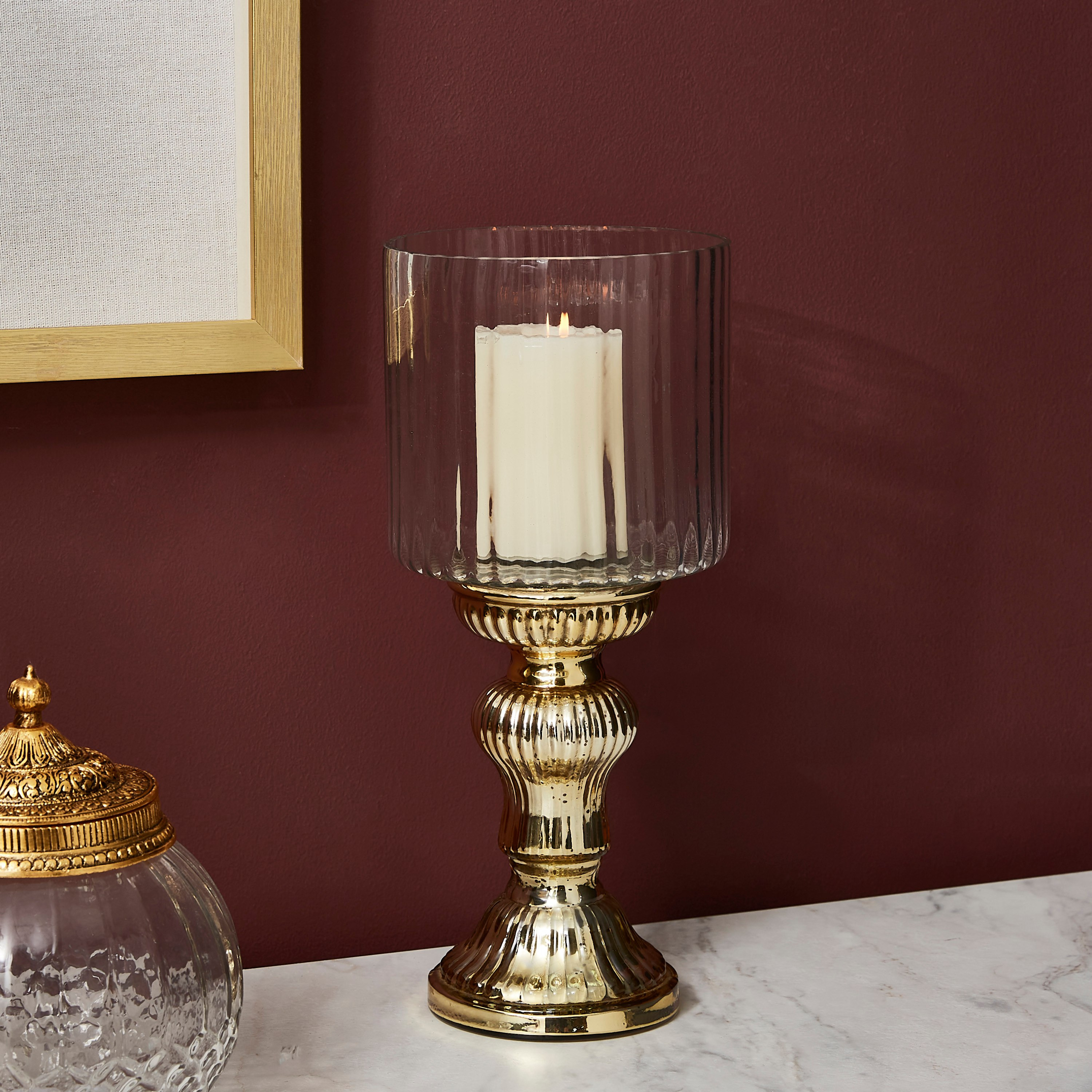 حامل شموع بتصميم فانوس زجاجي من أروها-hbxlivingroom-decorandaccessories-candleholders-image-2