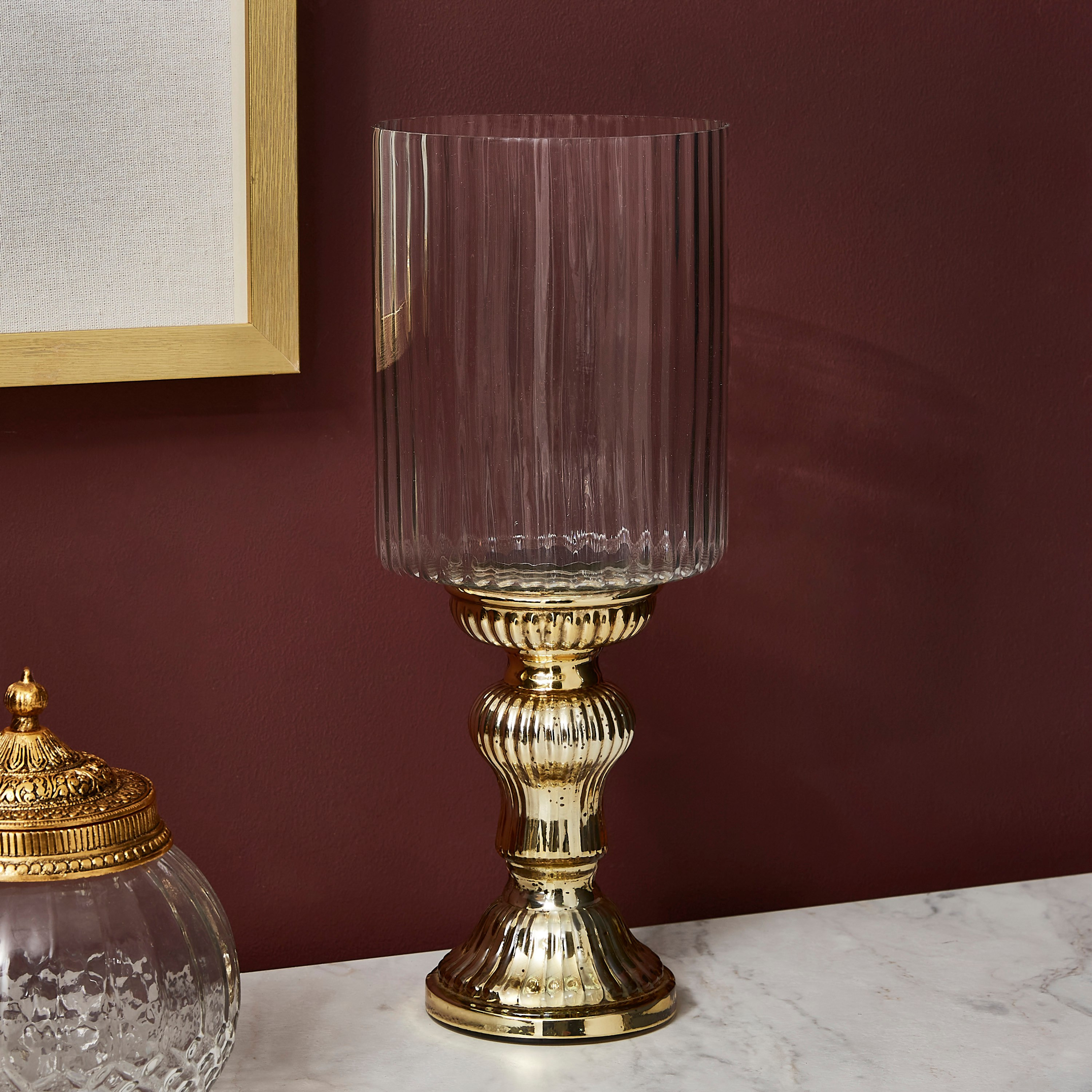 حامل شموع بتصميم فانوس زجاجي من أروها-hbxlivingroom-decorandaccessories-candleholders-image-1