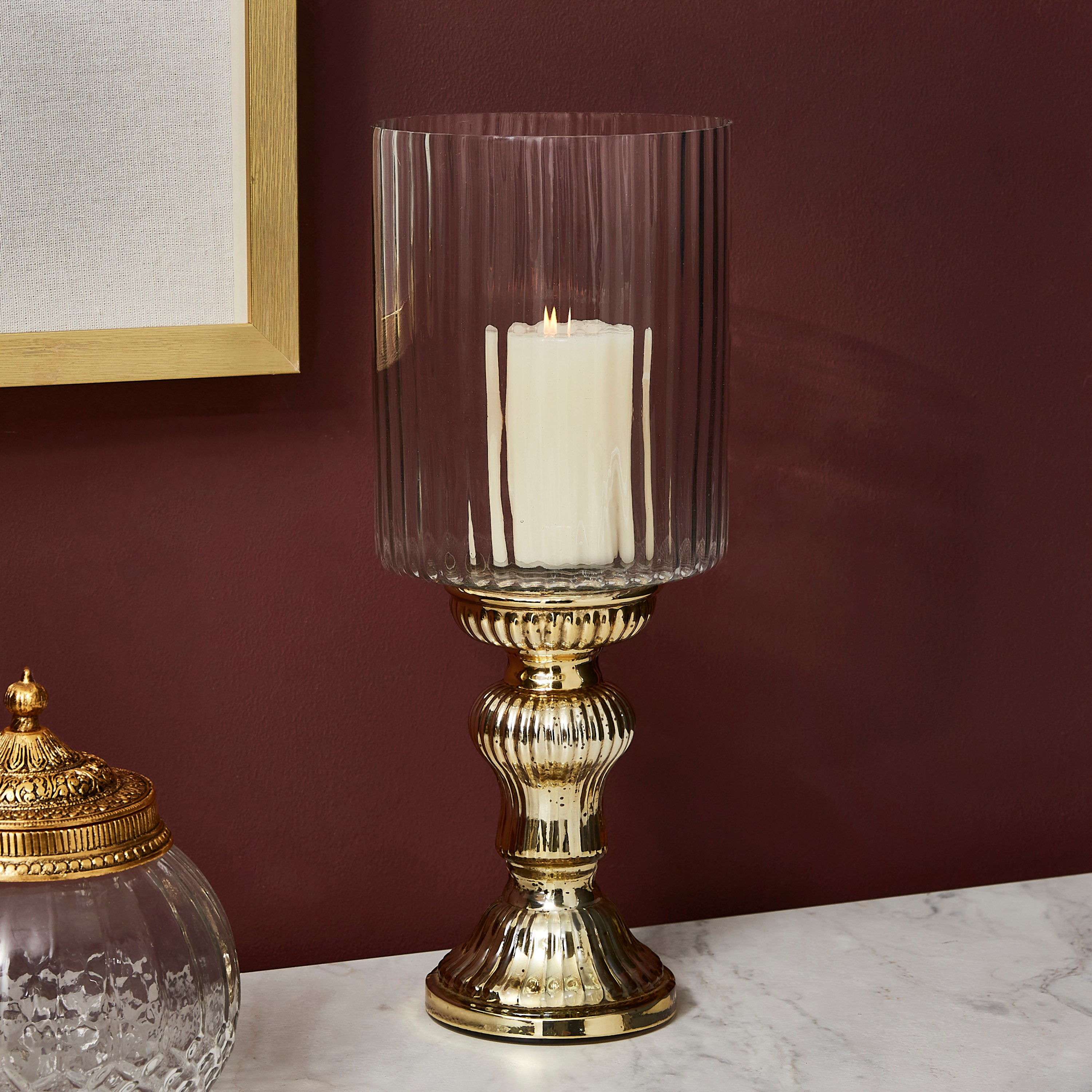 حامل شموع بتصميم فانوس زجاجي من أروها-hbxlivingroom-decorandaccessories-candleholders-image-2