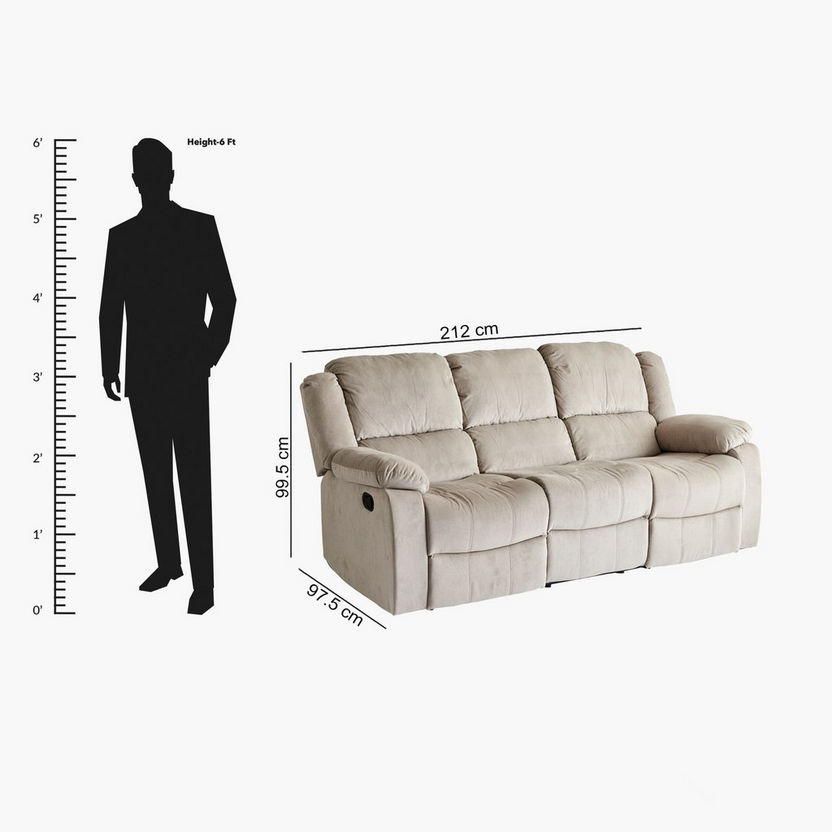 Jasper 3-Seater Fabric Recliner Sofa-Recliner Sofas-image-10