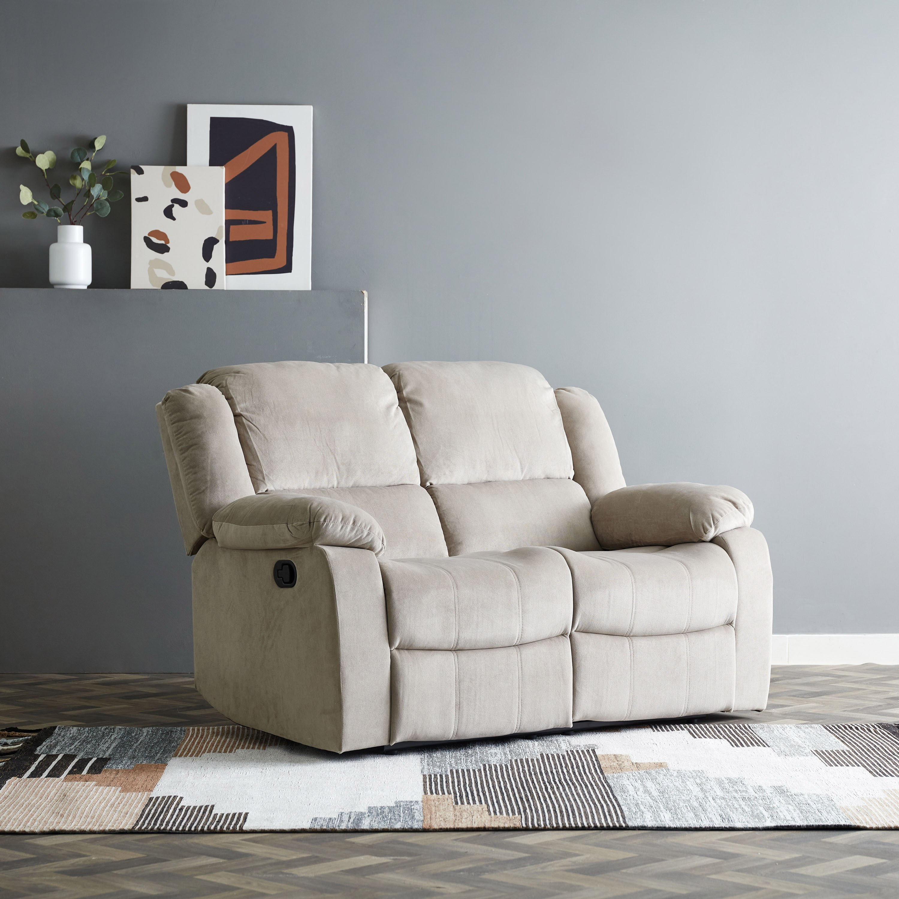 Two seater outlet sofa recliner