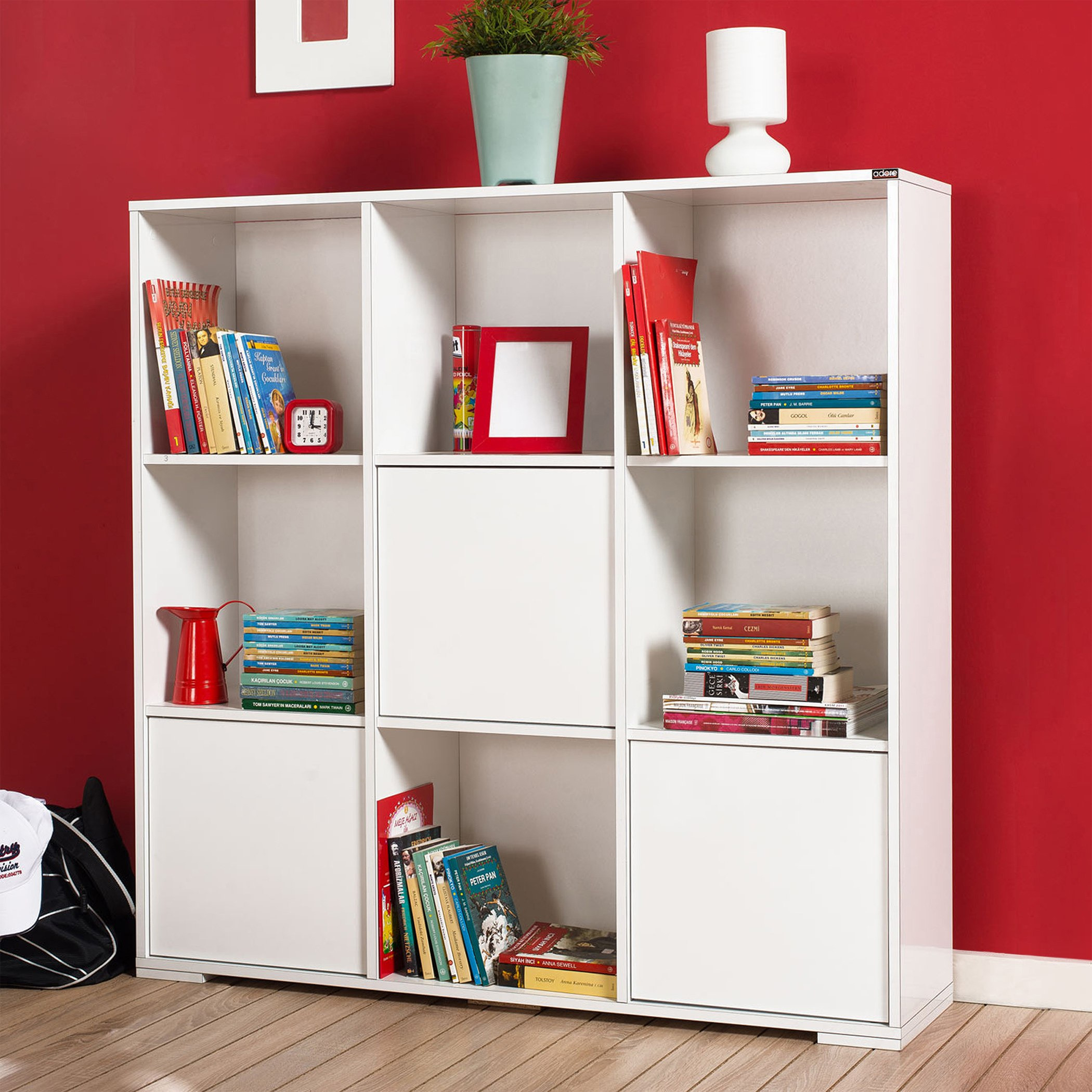 خزانة كتب بـ3 أبواب من إيفا-hbxfurniture-office-bookcases-image-1