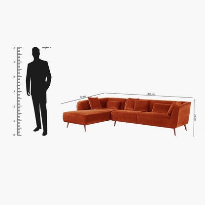 Sabastian Left Corner Sofa with 6 Cushions
