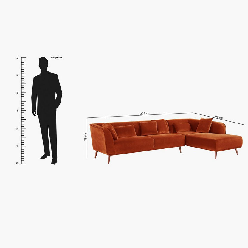 Sabastian Right Corner Sofa with 6 Cushions-Corner Sofas-image-6