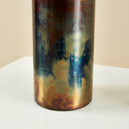 Mia Metal Two-Tone Raw Textured Vase - 35x10 cms