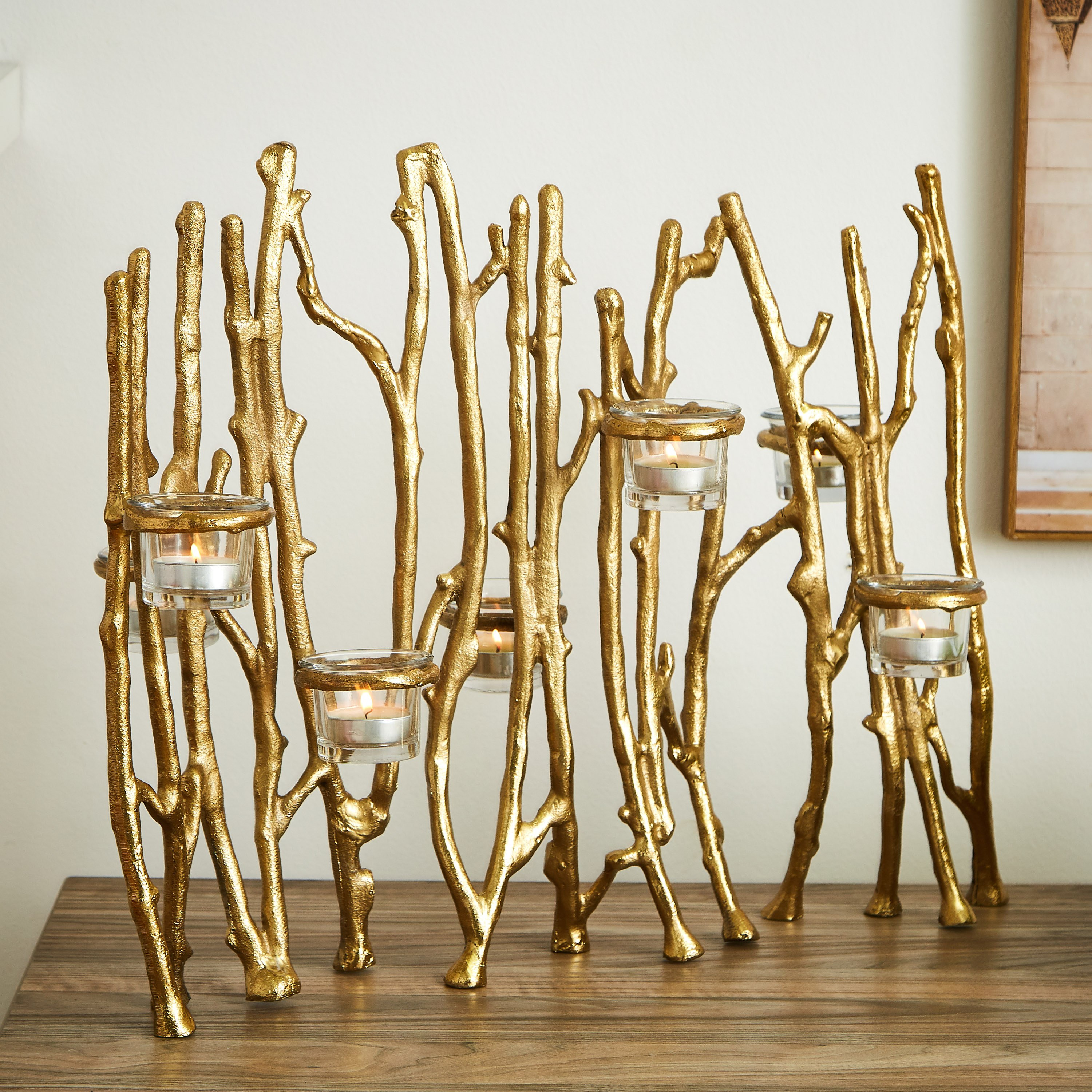حامل شموع معدني مصبوب بفرع من ميا-hbxlivingroom-decorandaccessories-candleholders-image-1