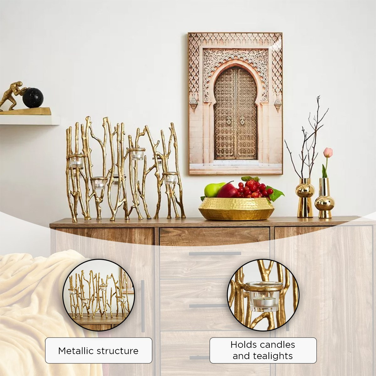حامل شموع معدني مصبوب بفرع من ميا-hbxlivingroom-decorandaccessories-candleholders-image-6