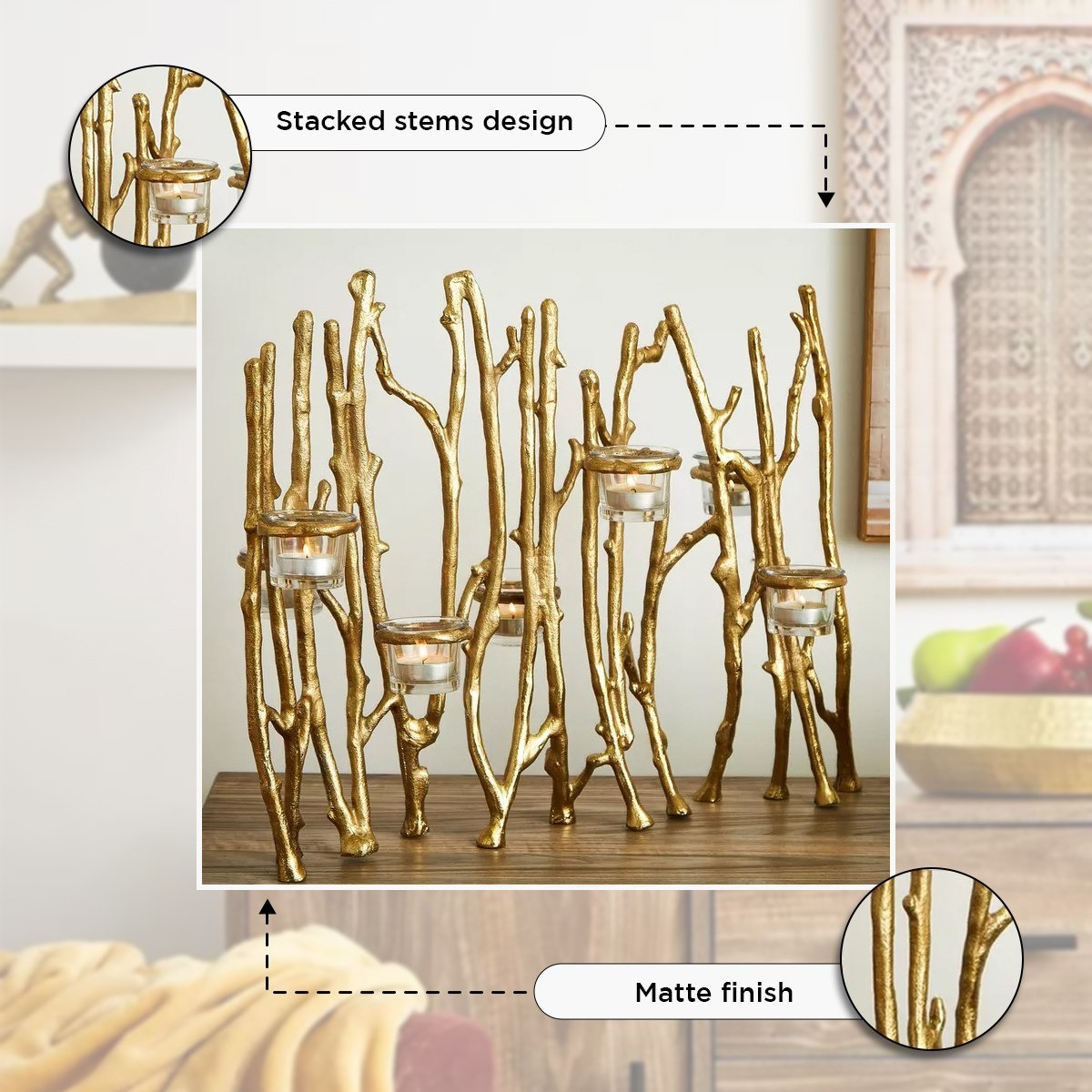 حامل شموع معدني مصبوب بفرع من ميا-hbxlivingroom-decorandaccessories-candleholders-image-7