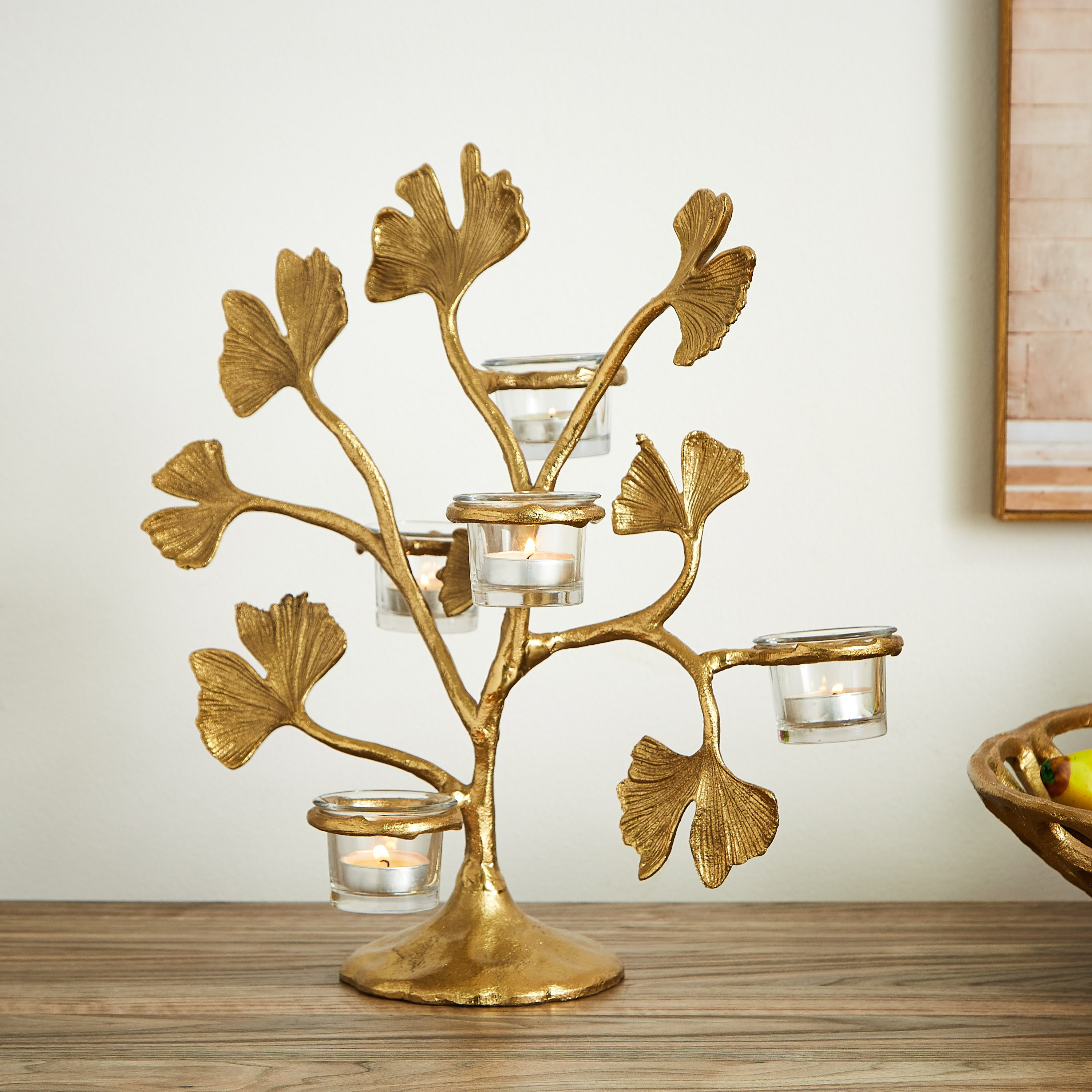 حامل شموع معدني بتصميم ورقة شجر جنكو من ميا-hbxlivingroom-decorandaccessories-candleholders-image-2