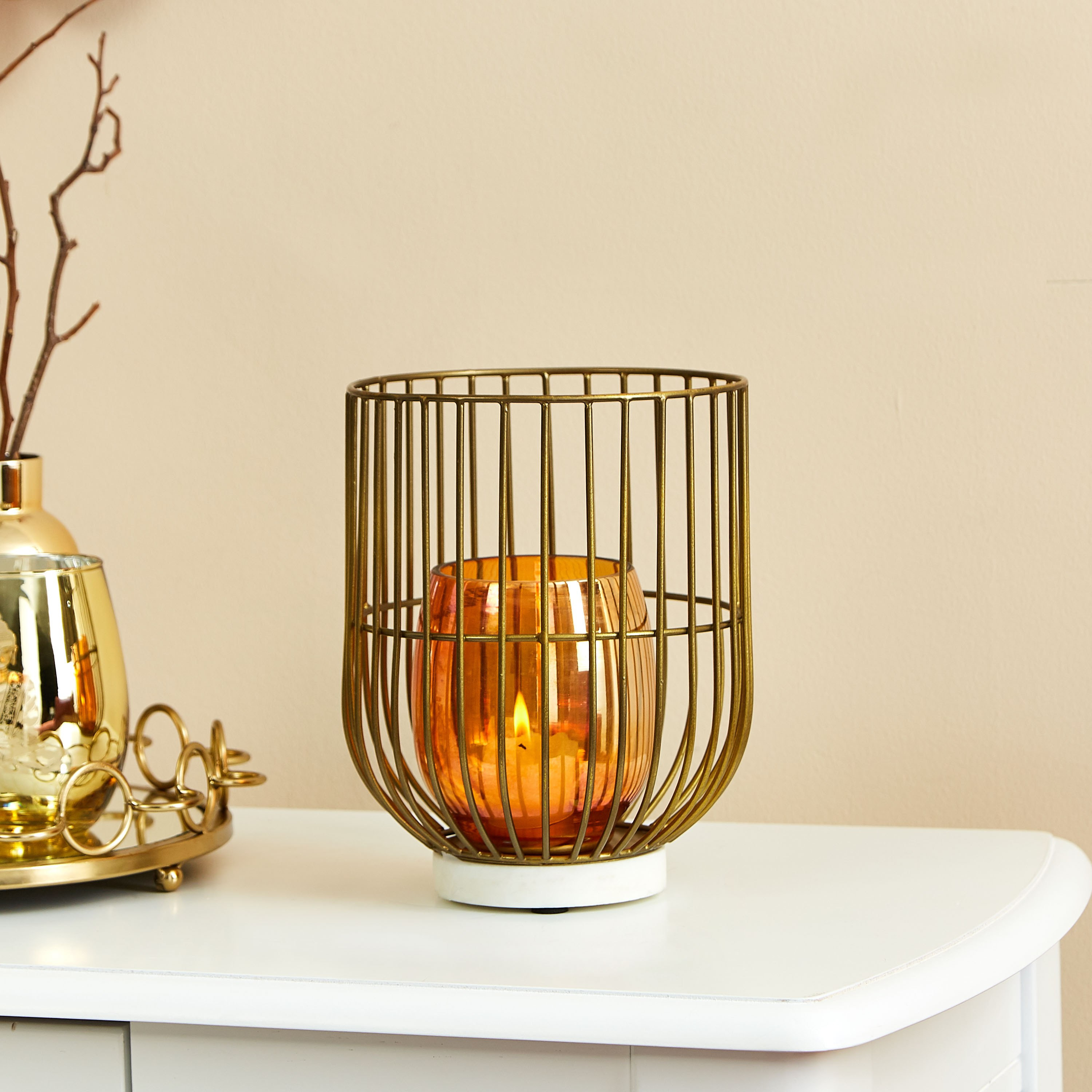 حامل شموع جالي مستقيم معدني من ميا-hbxlivingroom-decorandaccessories-candleholders-image-1