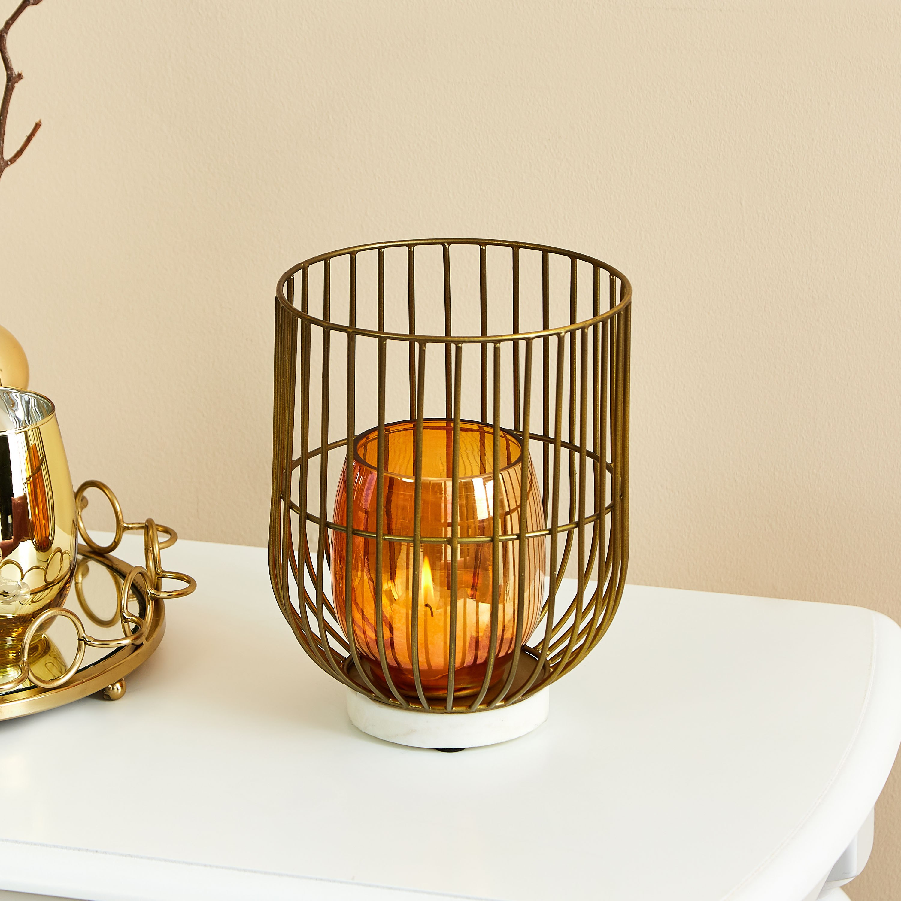 حامل شموع جالي مستقيم معدني من ميا-hbxlivingroom-decorandaccessories-candleholders-image-2