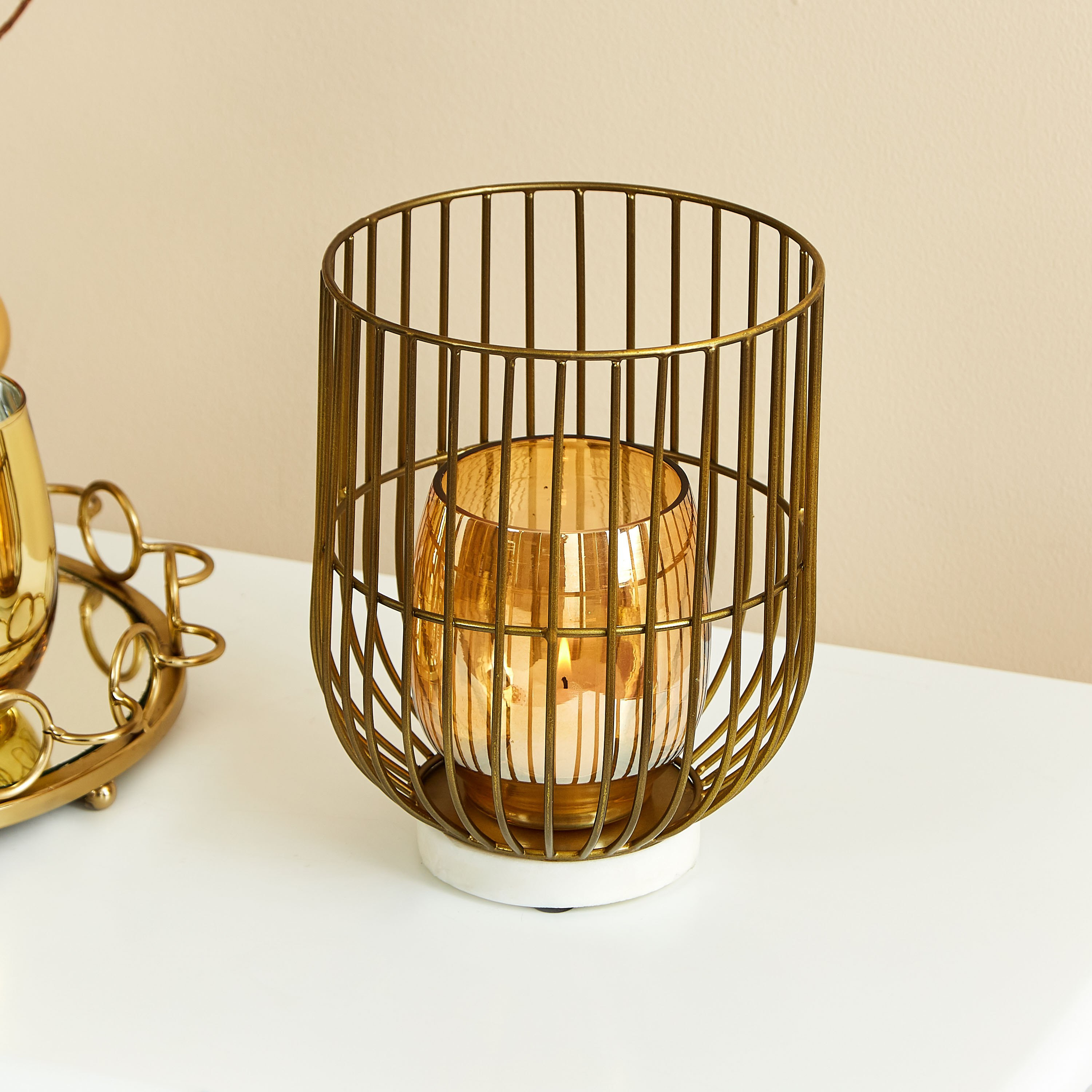 حامل شموع جالي مستقيم معدني من ميا- 22 سم-hbxlivingroom-decorandaccessories-candleholders-image-2