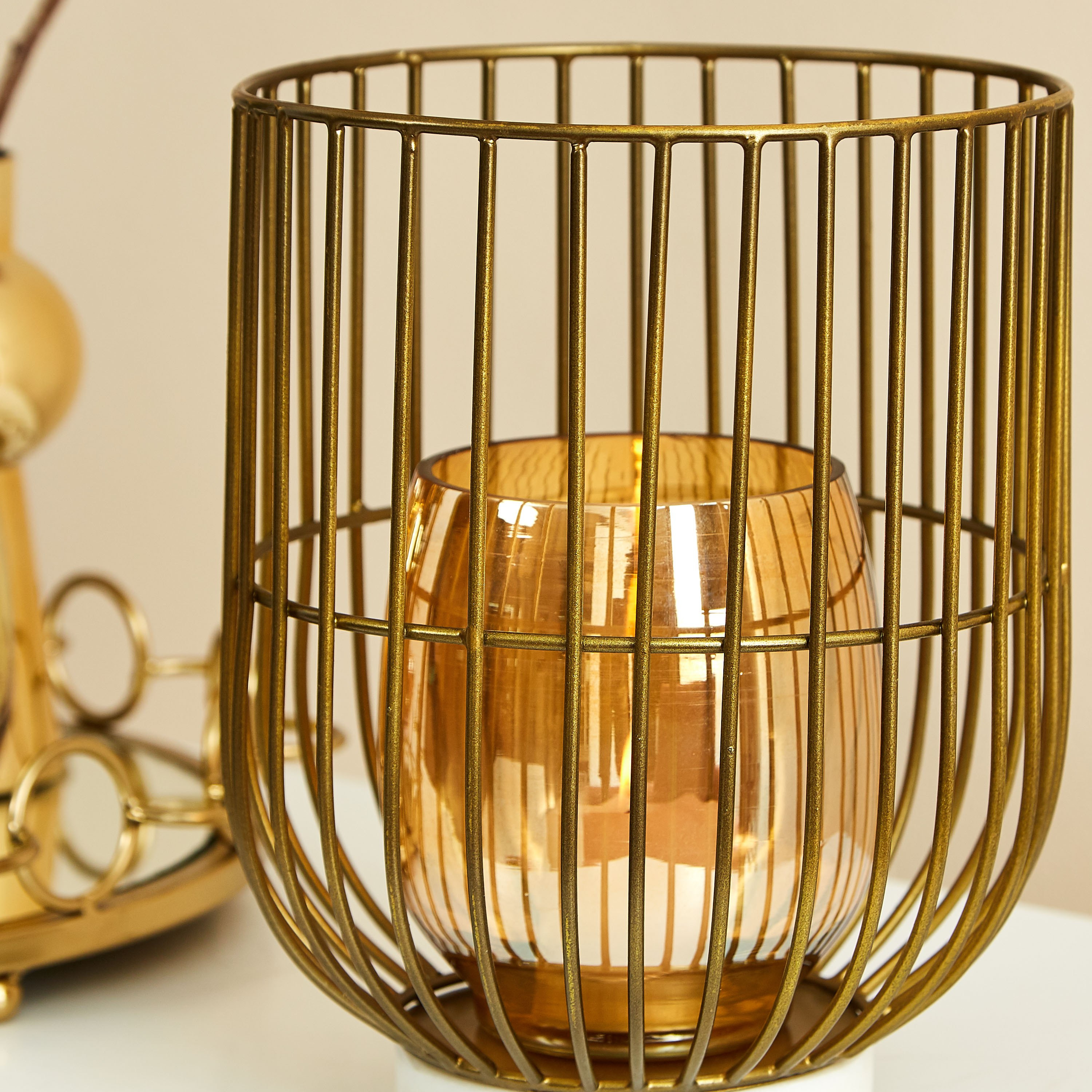 حامل شموع جالي مستقيم معدني من ميا- 22 سم-hbxlivingroom-decorandaccessories-candleholders-image-3