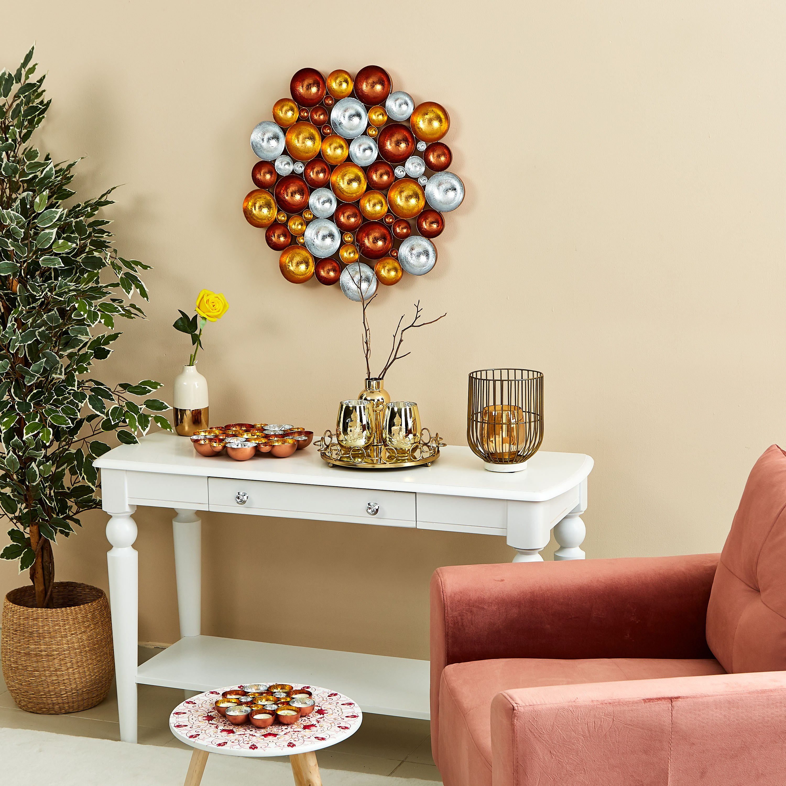 حامل شموع جالي مستقيم معدني من ميا- 22 سم-hbxlivingroom-decorandaccessories-candleholders-image-5