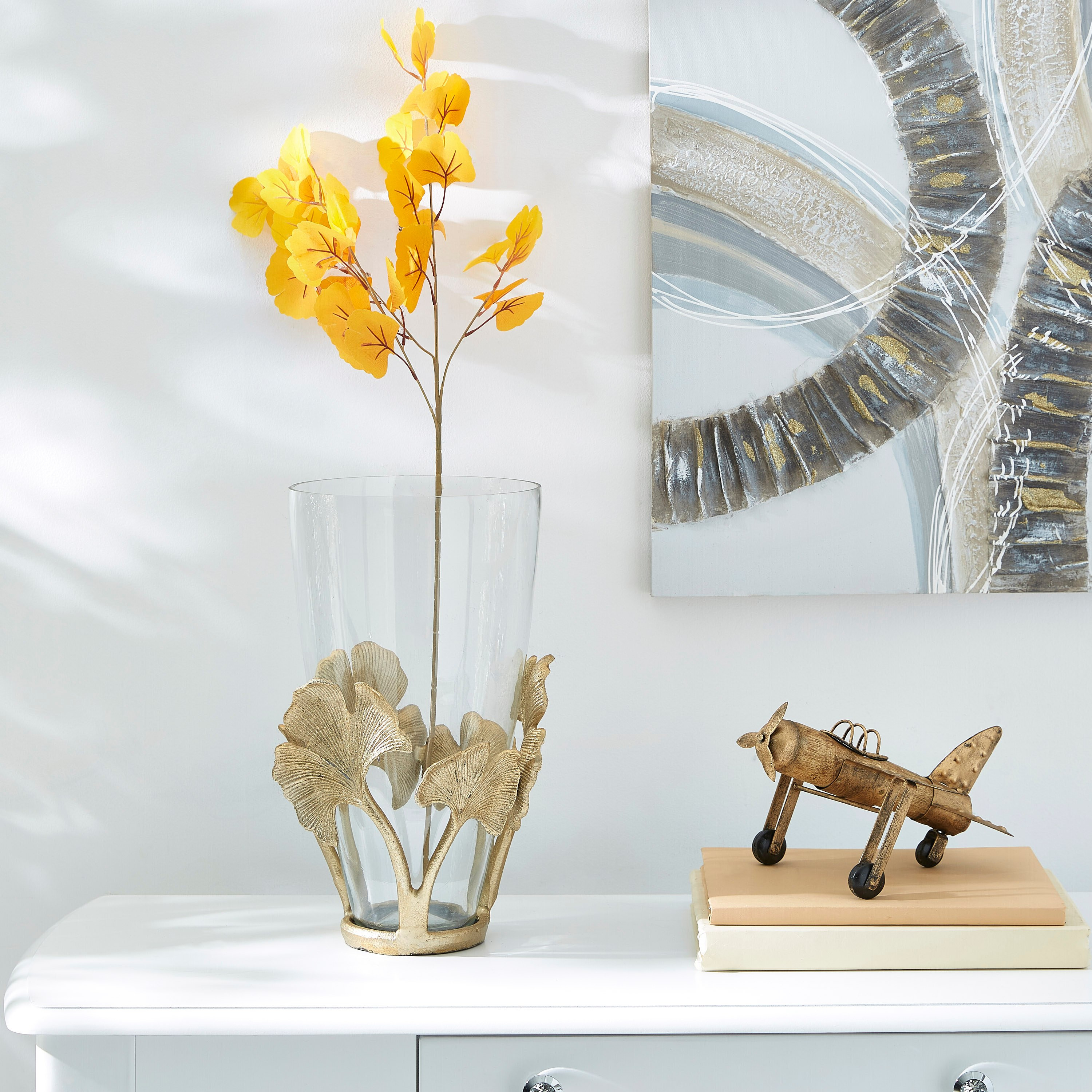 Mia Metal Ginko Leaf Glass Jar Vase-hbxbedroom-decorandaccessories-vases-image-4