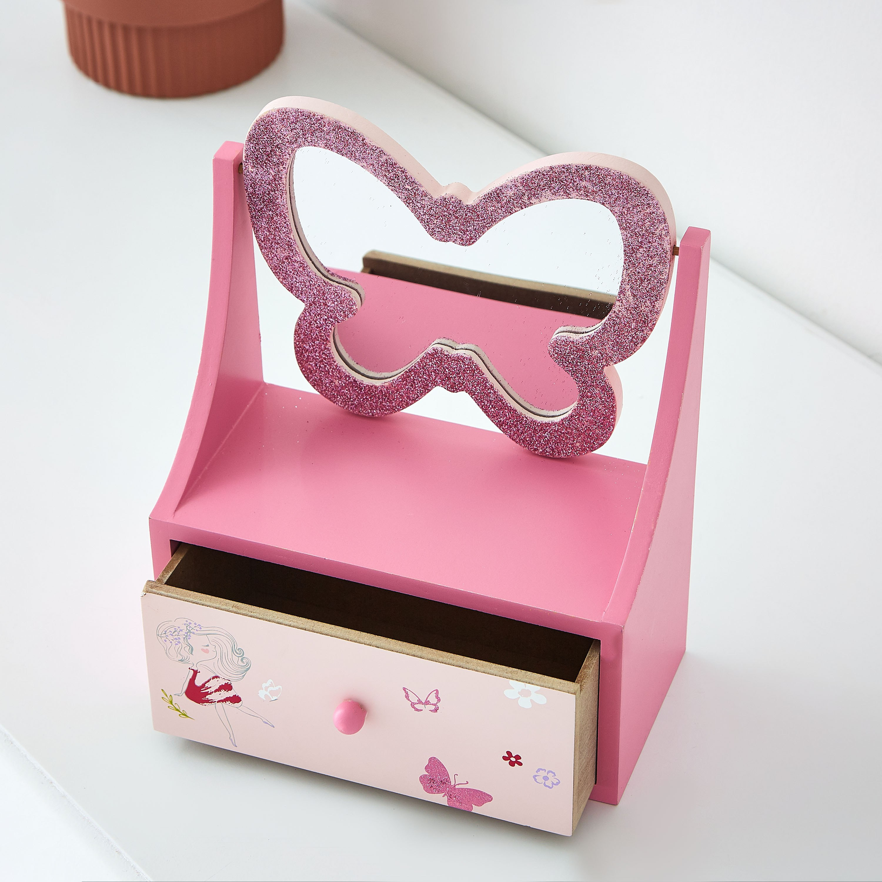 مرآة تزيين بطبعات فراشة جليتر مع درج-hbxhomeware-homedecor-figurinesandornaments-image-2