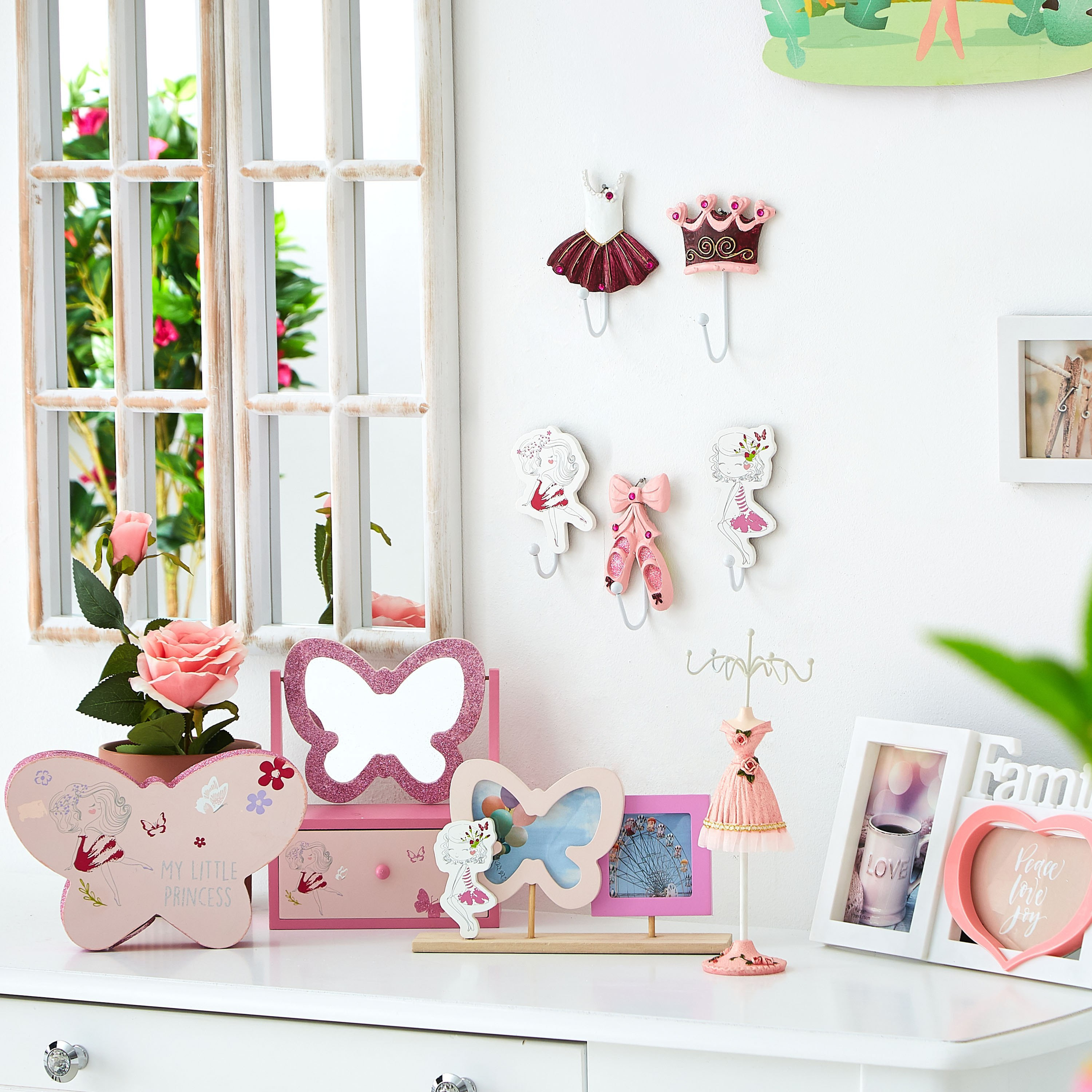 مرآة تزيين بطبعات فراشة جليتر مع درج-hbxhomeware-homedecor-figurinesandornaments-image-4