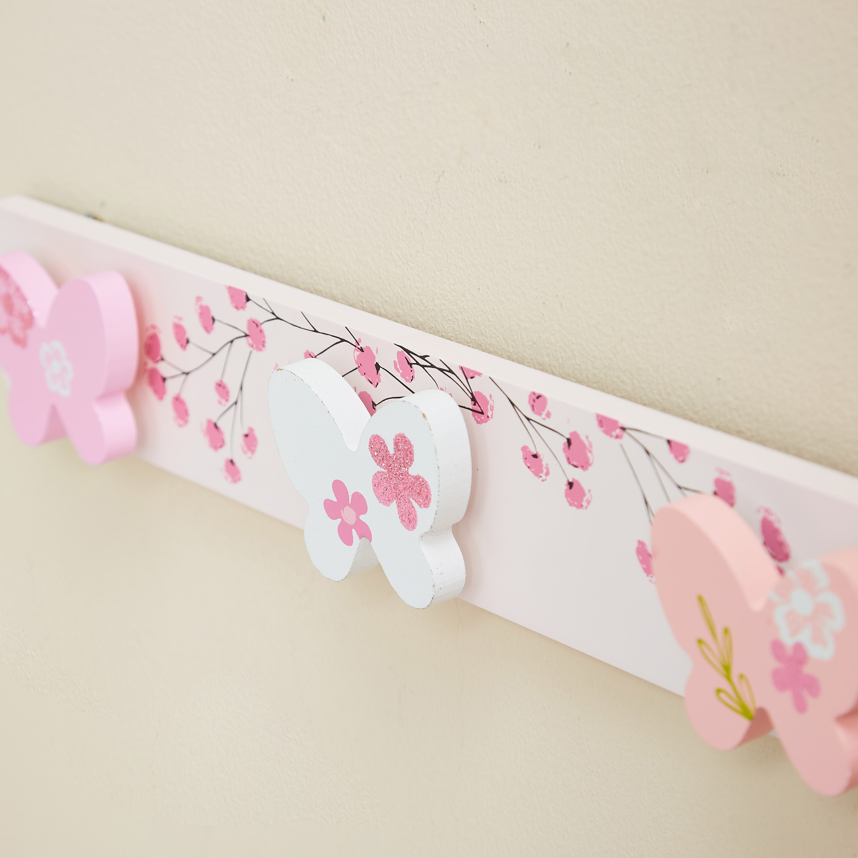 خطاف حائط بتزينات فراشة - 40 × 5 × 2 سم-hbxhomeware-hbxkidsandyouth-image-3