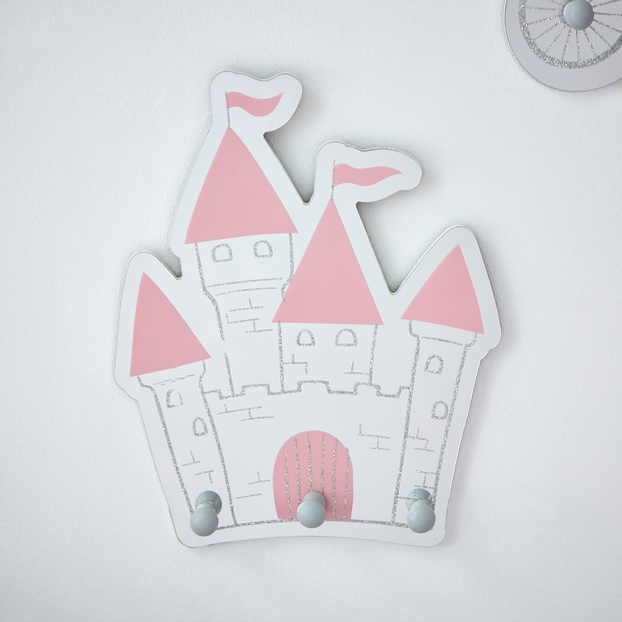 علّاقة حائط مع مرآة على شكل قلعة- 24x14x9 سم-hbxhomeware-hbxkidsandyouth-image-1