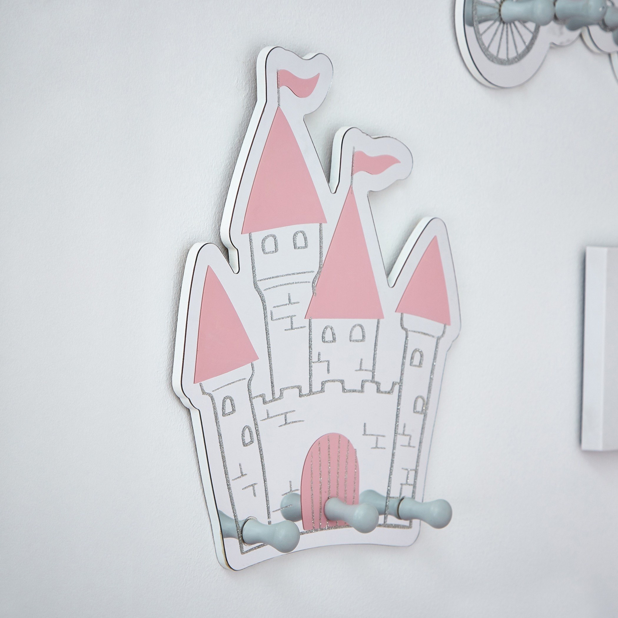 علّاقة حائط مع مرآة على شكل قلعة- 24x14x9 سم-hbxhomeware-hbxkidsandyouth-image-2
