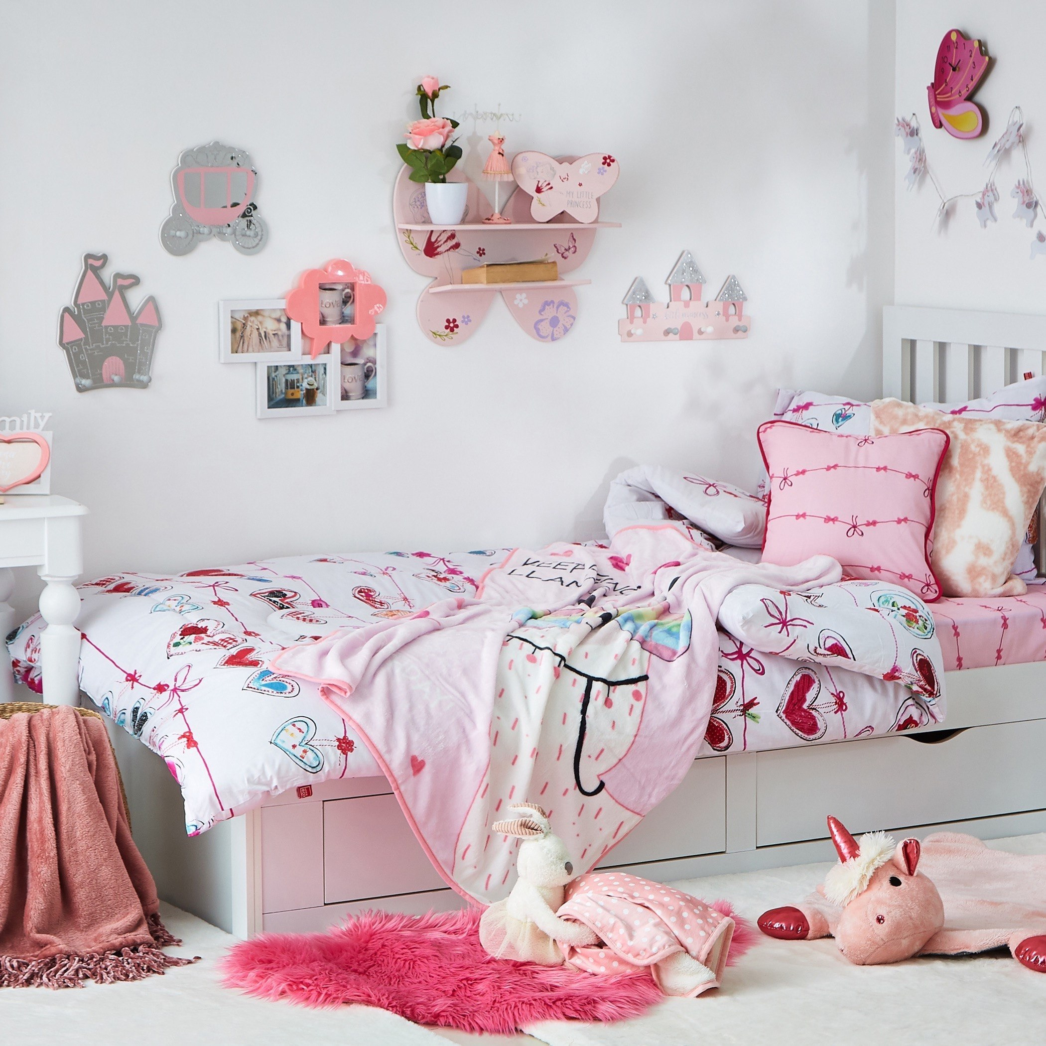 علّاقة حائط مع مرآة على شكل قلعة- 24x14x9 سم-hbxhomeware-hbxkidsandyouth-image-4