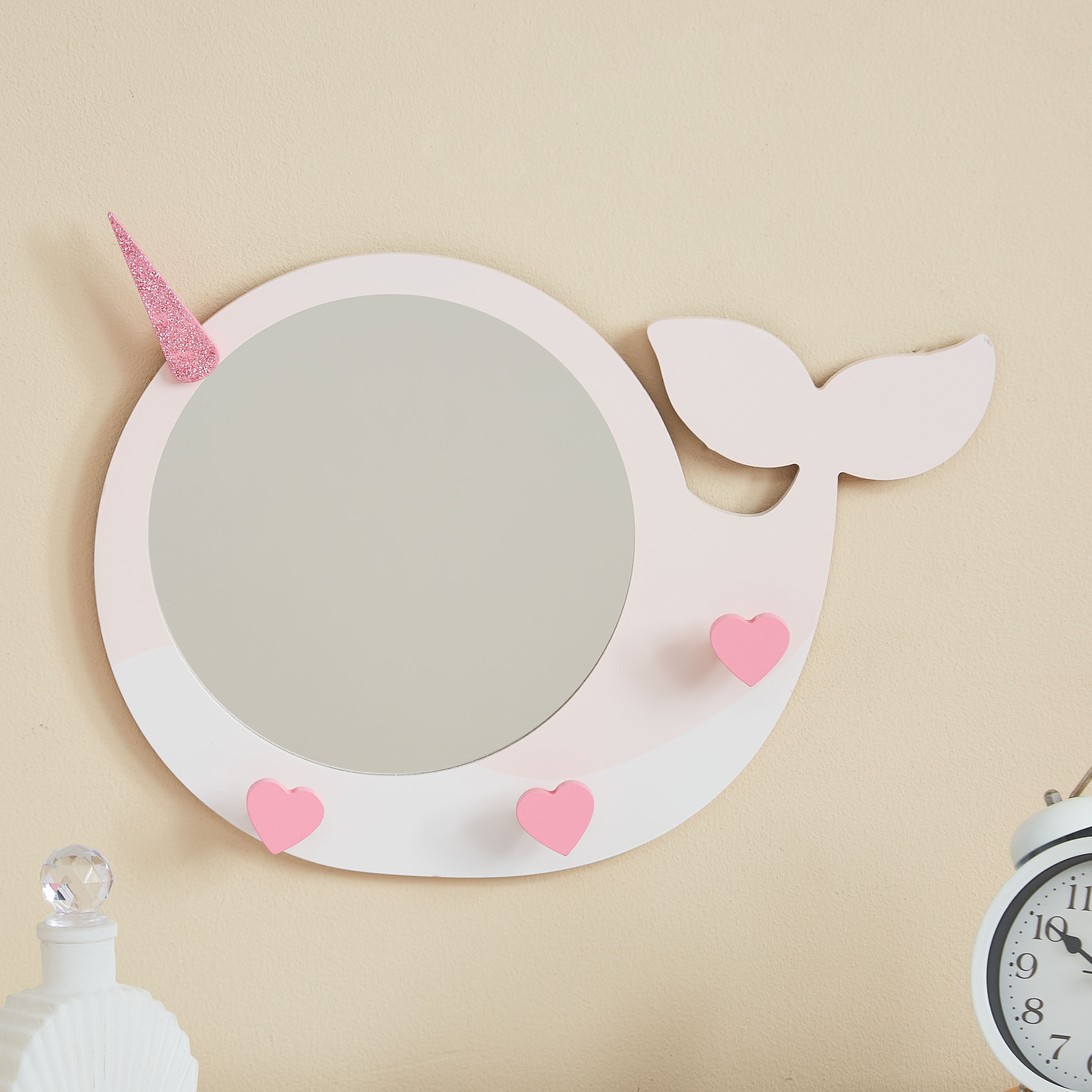 مرآة بتصميم حوت وخطّافات - 36x24.5x4 سم-hbxhomeware-hbxkidsandyouth-image-1