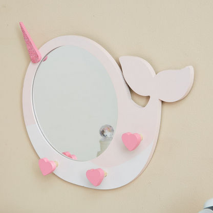 Whale Mirror with Hooks - 36x24.5x4 cms