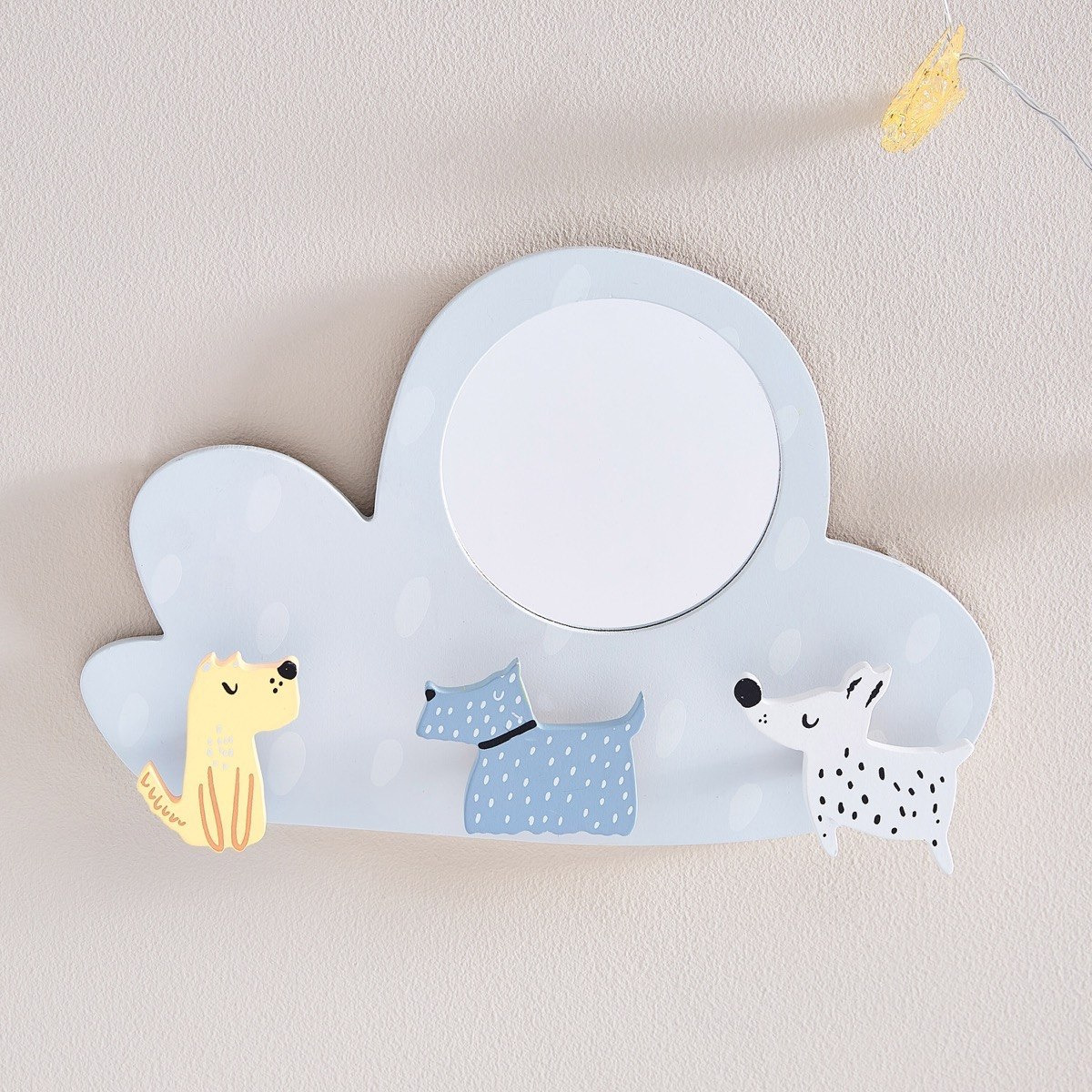 مرآة بتصميم غيمة مع خطّافات - 12x4x13 سم-hbxhomeware-hbxkidsandyouth-image-1