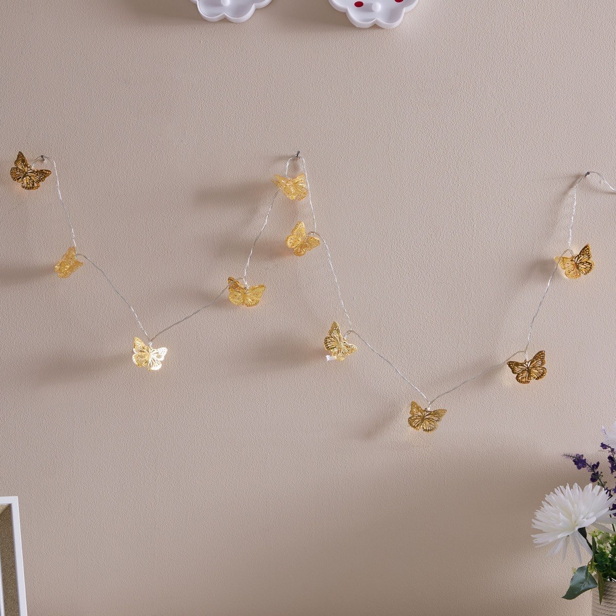 حبل إضاءة بلمبات أل إي دي بيضاء بتصميم فراشة - 170x5x1 سم-hbxhomeware-lighting-decorativesandstringlights-image-2
