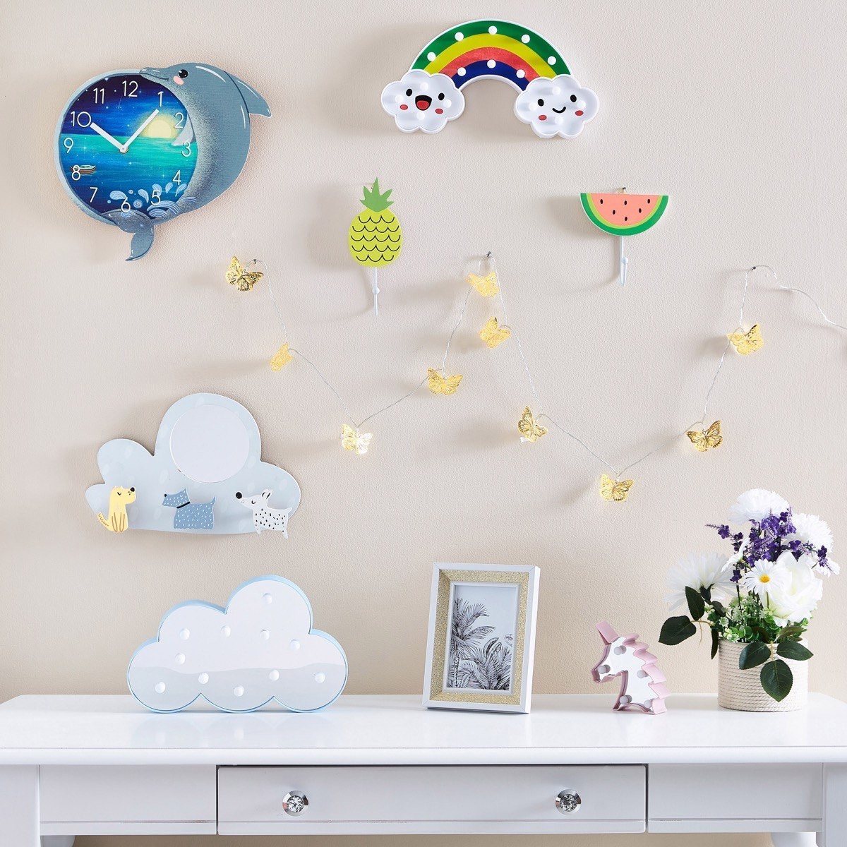 حبل إضاءة بلمبات أل إي دي بيضاء بتصميم فراشة - 170x5x1 سم-hbxhomeware-lighting-decorativesandstringlights-image-5