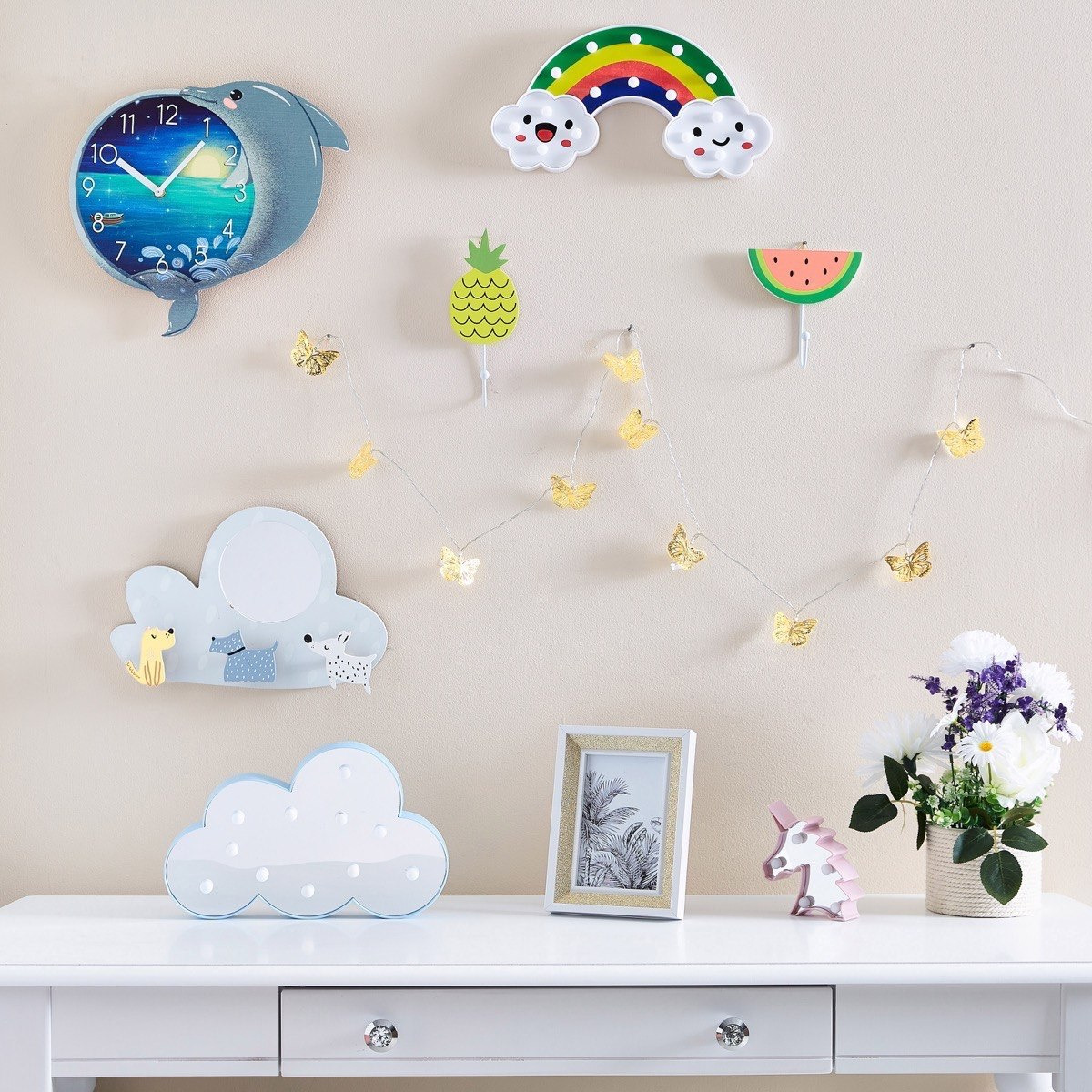 زينة حائط بألوان قوس قزح مع مصابيح إل إي دي بيضاء دافئة-hbxhomeware-hbxkidsandyouth-image-5