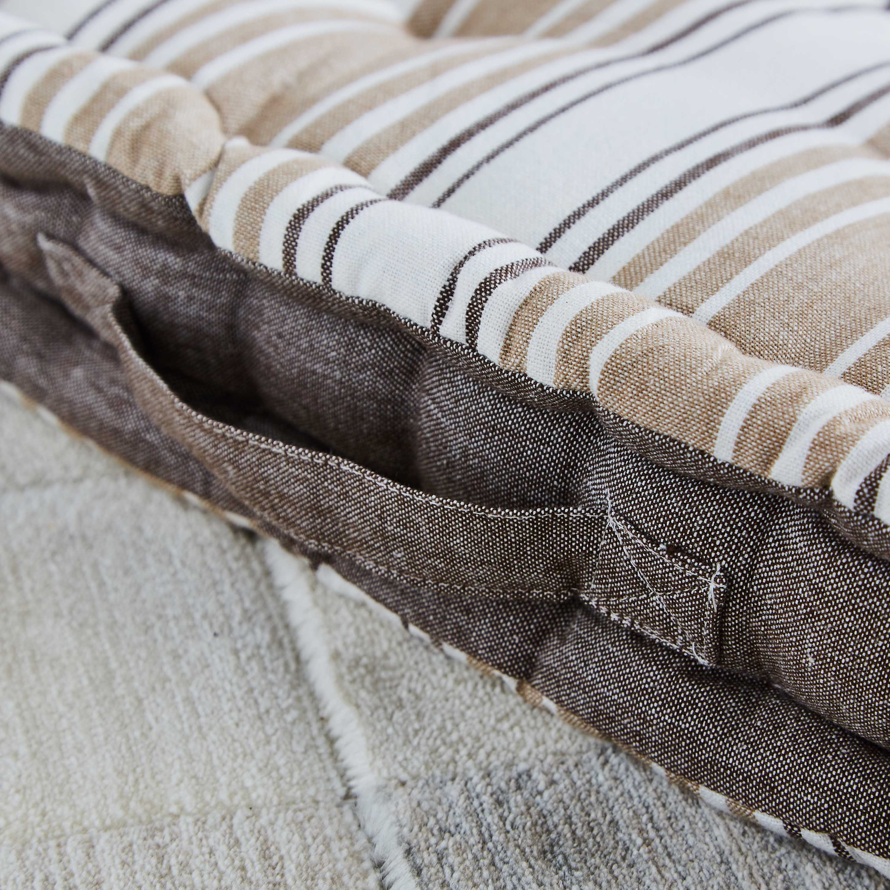 Asher Yarn Dyed Cotton Floor Cushion - 40x40 cm-hbxhomeware-hbxdecorandfurnishings-image-3