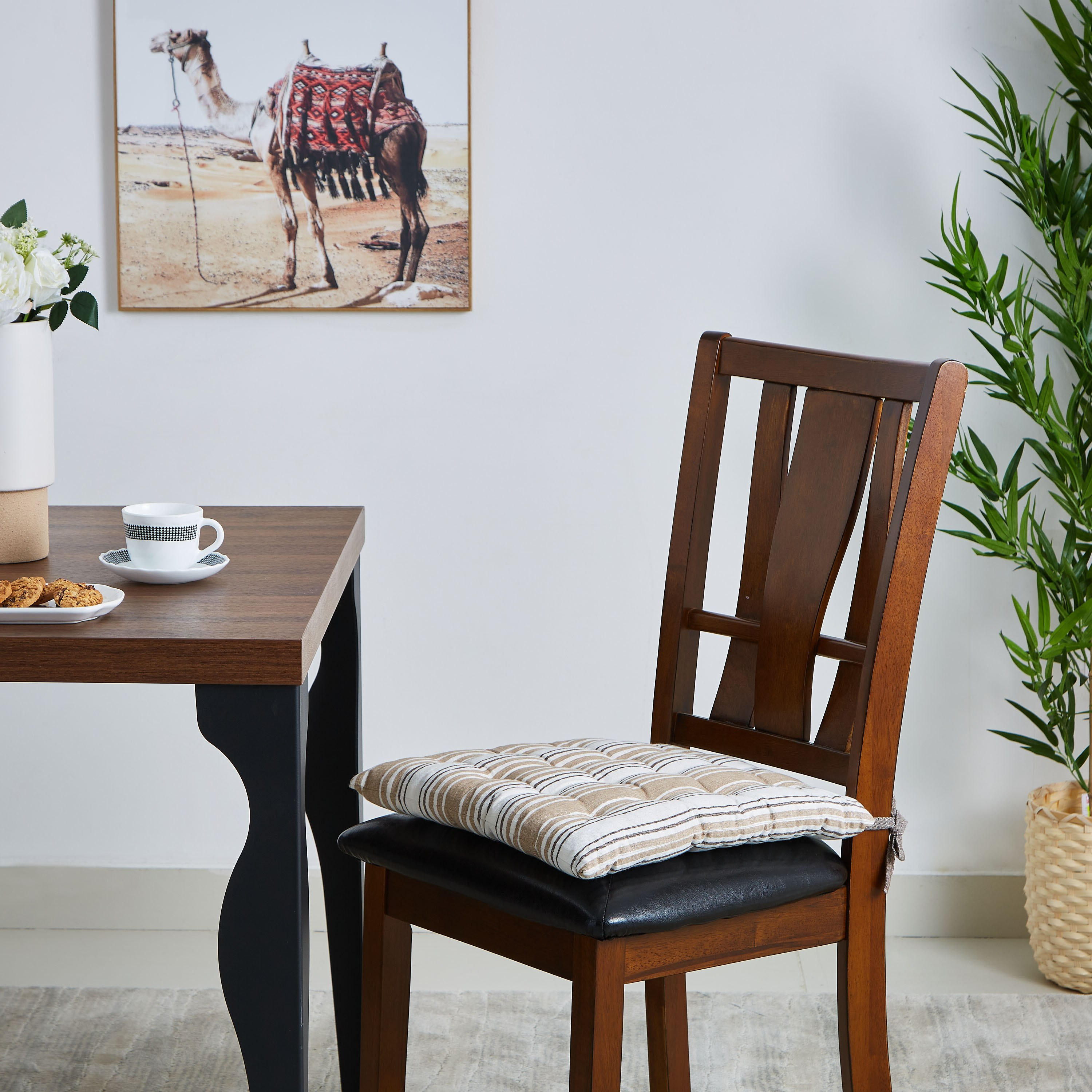 Asher Yarn Dyed Cotton Chair Pad - 40x40 cm-hbxhomeware-hbxdecorandfurnishings-image-4