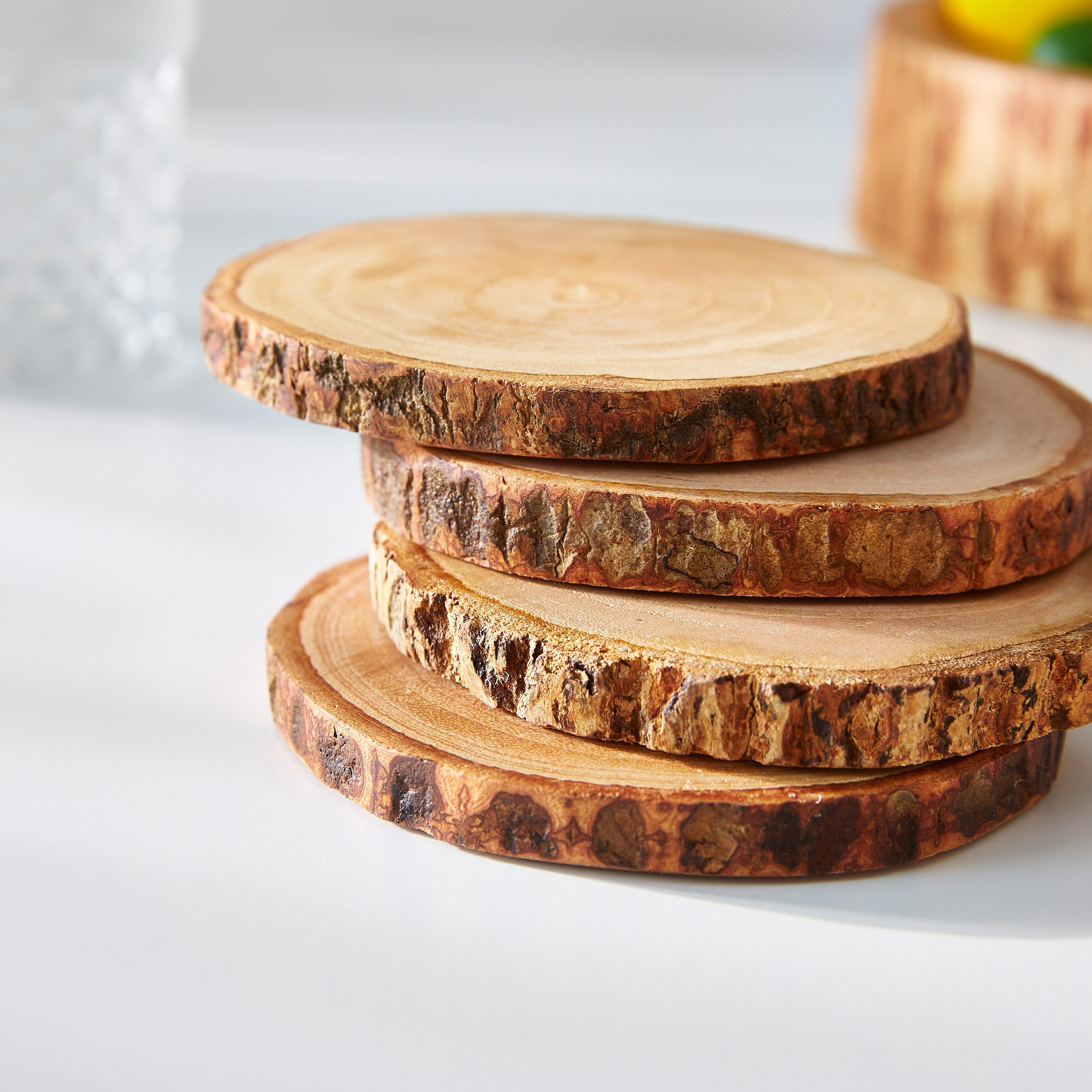 واقيات طاولة خشبية عسلي - طقم من 4 قطع-hbxdecorandfurnishings-tabletop-serveware-image-2